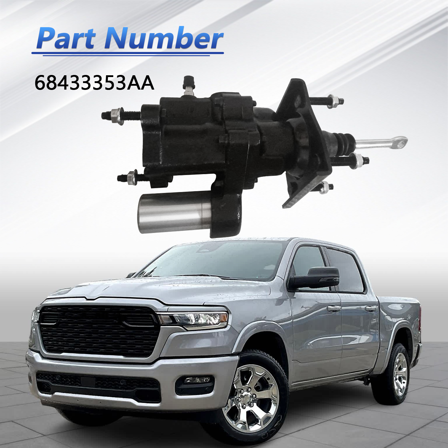 68433353AA Power Brake Booster Hydro Booster For 2019-2025 Dodge Ram 2500 6.7L L6 3500 6.7L 6.4L V8