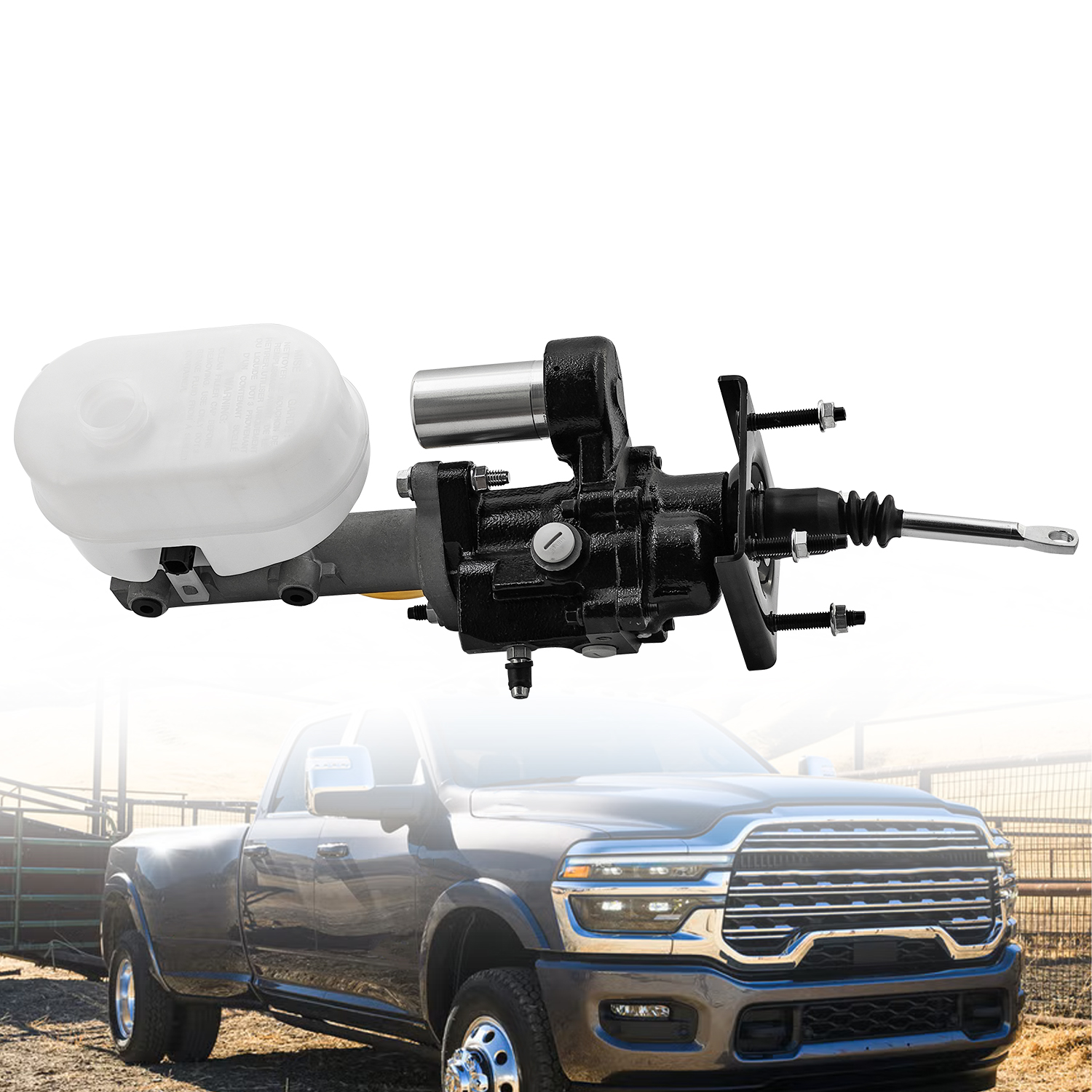 Power Brake Booster Hydro Booster w/Brake Fluid Reservoir Fits for Dodge Ram 2500/Ram 3500 6.7L 6.4L 2019-2025 #68433353AA 