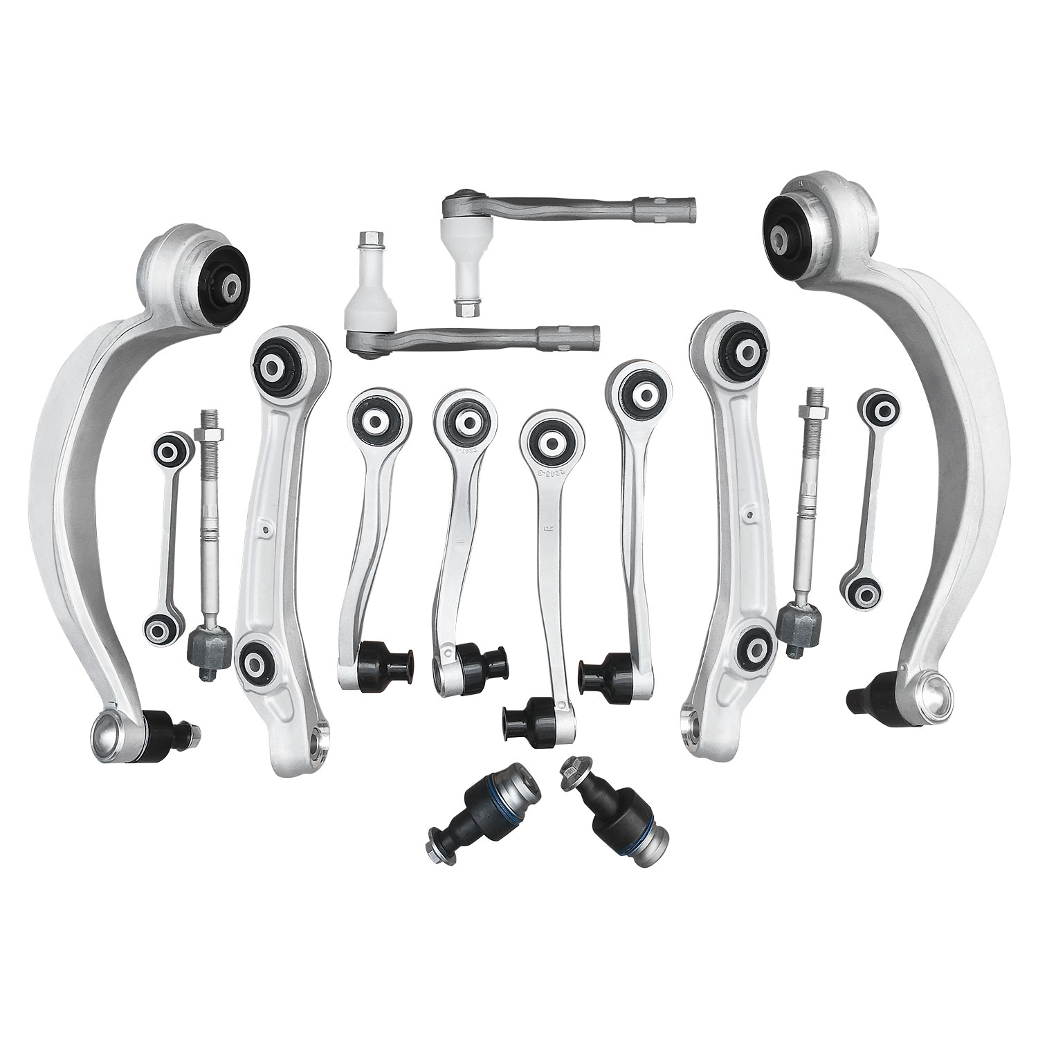 16 Pcs Front Upper Lower Control Arm Suspension Kit with Ball Joints Link Fits for Audi A8 Quattro D4 TDI W12 S8 2011-2016