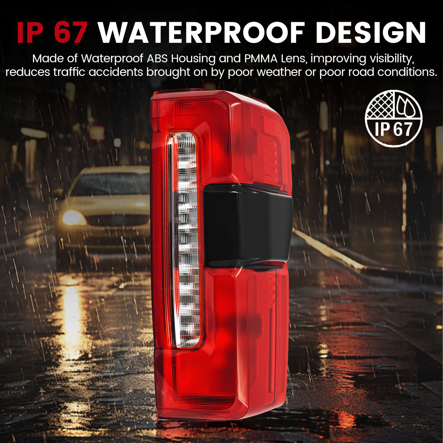 Right Passenger Side LED Type Tail Light Assembly w/Blind Spot for 2023-2024 Ford F250 F350 Super Duty 