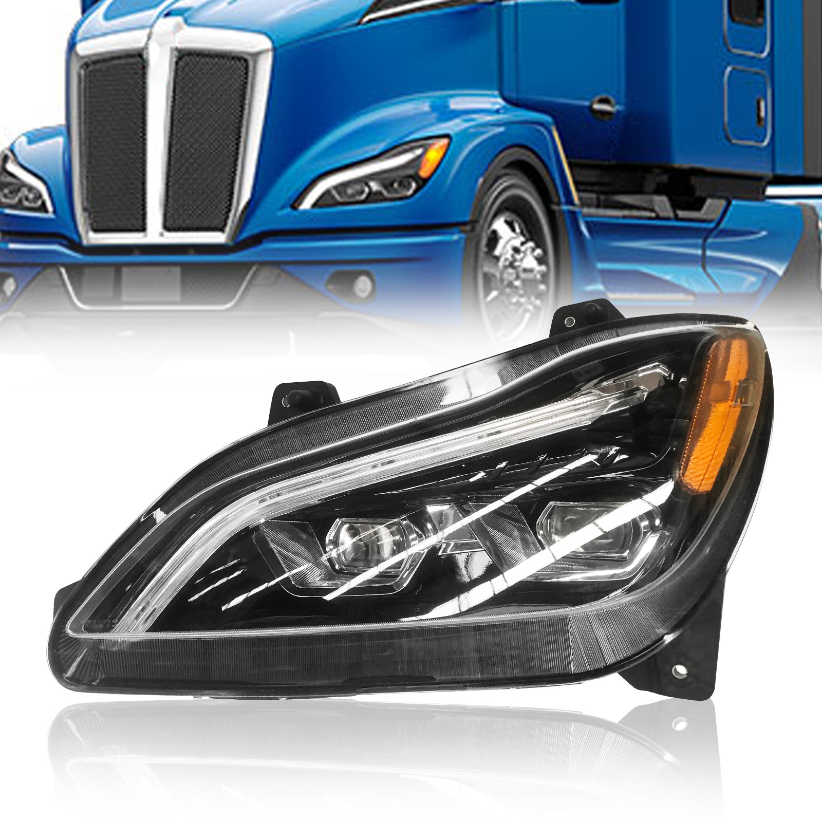 LED Headlight Fits for 2022-2025 Kenworth T680 Next Gen-Left Driver Side 