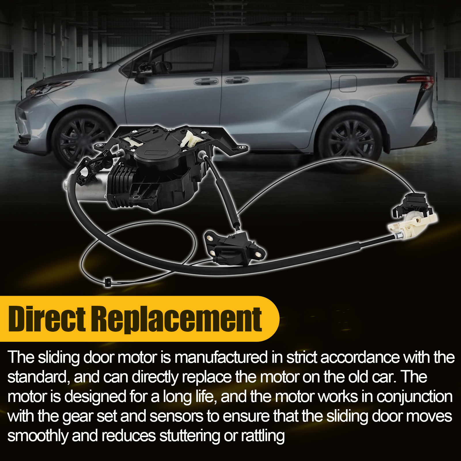 Left Driver Side Power Sliding Door Motor Assembly w/Cable for Honda Odyssey 3.5L V6 2011-2017