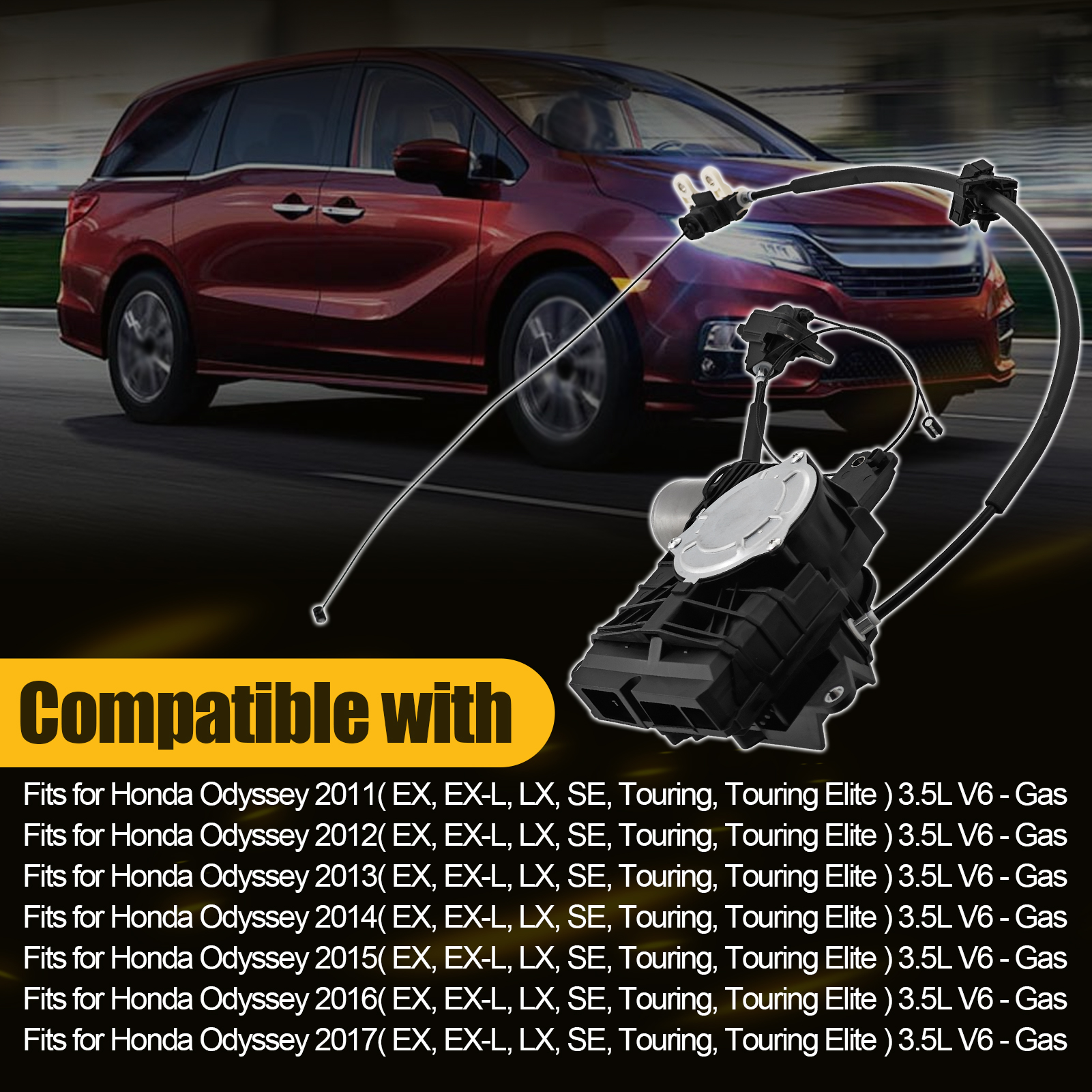 Right Side Power Sliding Door Motor Assembly w/Cable for Honda Odyssey 3.5L V6 2011-2017