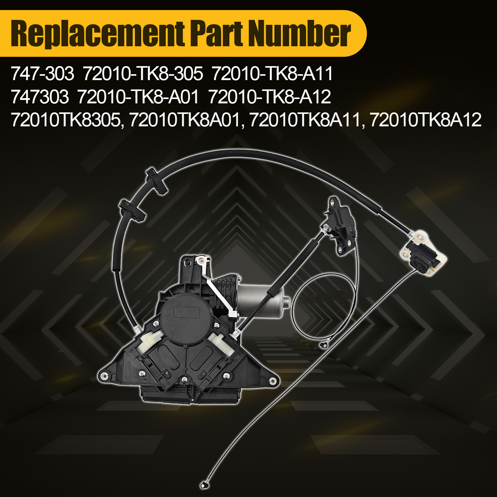 Right Side Power Sliding Door Motor Assembly w/Cable for Honda Odyssey 3.5L V6 2011-2017