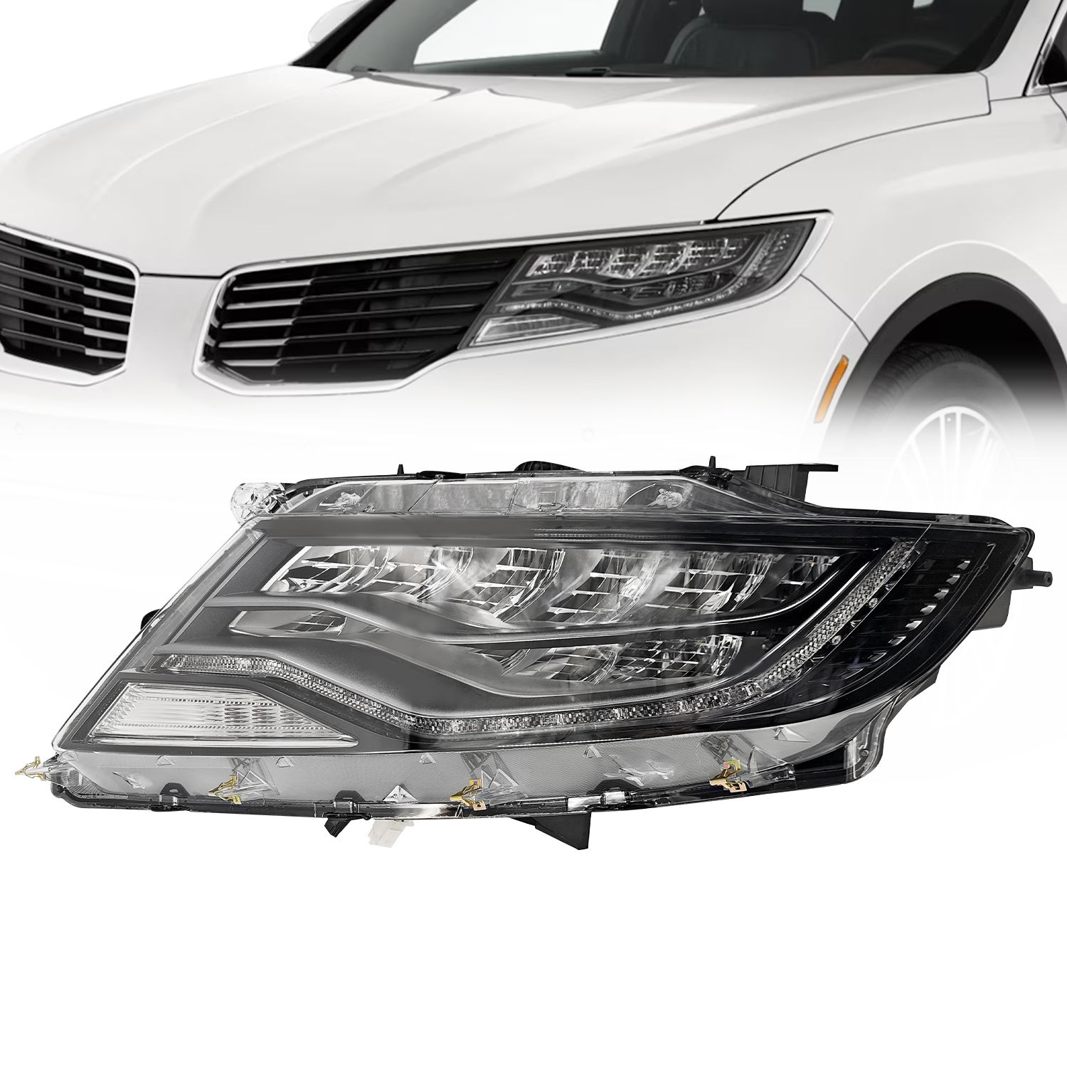 Full LED Headlight w/AFS Compatible with Lincoln MKX 2.7L 3.7L 2016-2018 - Left Driver Side 