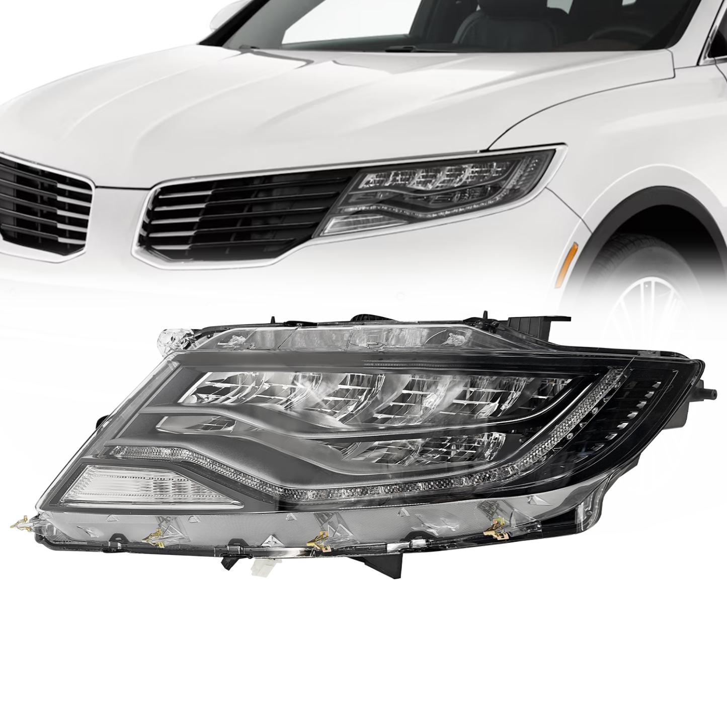 Full LED Headlight w/AFS Compatible with Lincoln MKX 2.7L 3.7L 2016-2018 - Left Driver Side 