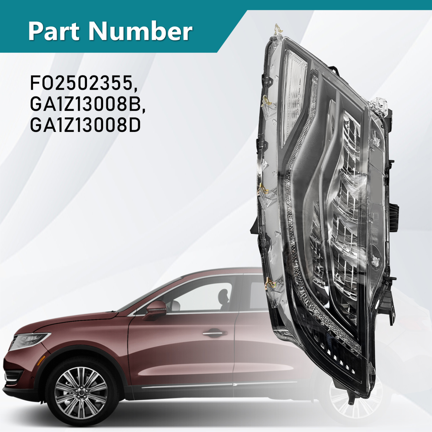 Full LED Headlight w/AFS Compatible with Lincoln MKX 2.7L 3.7L 2016-2018 - Left Driver Side 