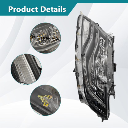 Full LED Headlight w/AFS Compatible with Lincoln MKX 2.7L 3.7L 2016-2018 - Left Driver Side 