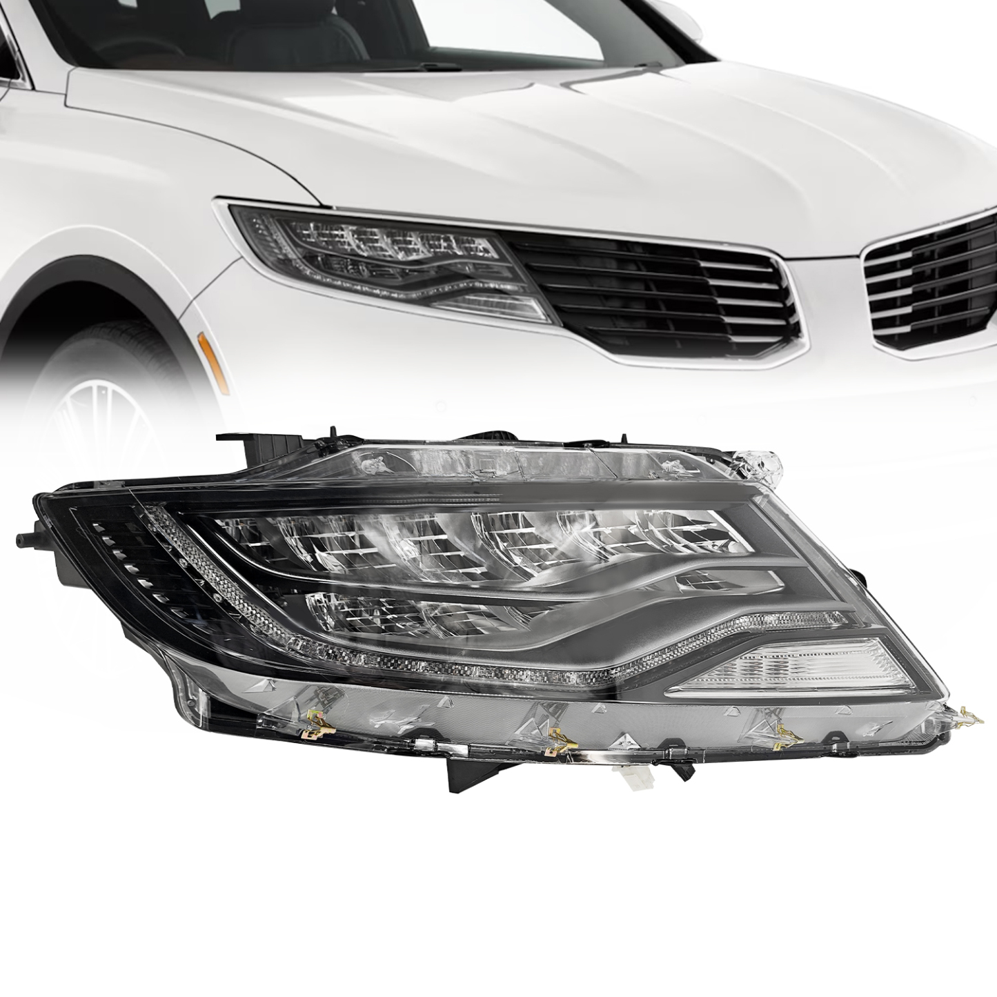 Full LED Headlight w/AFS Compatible with Lincoln MKX 2.7L 3.7L 2016-2018 - Right Passenger Side