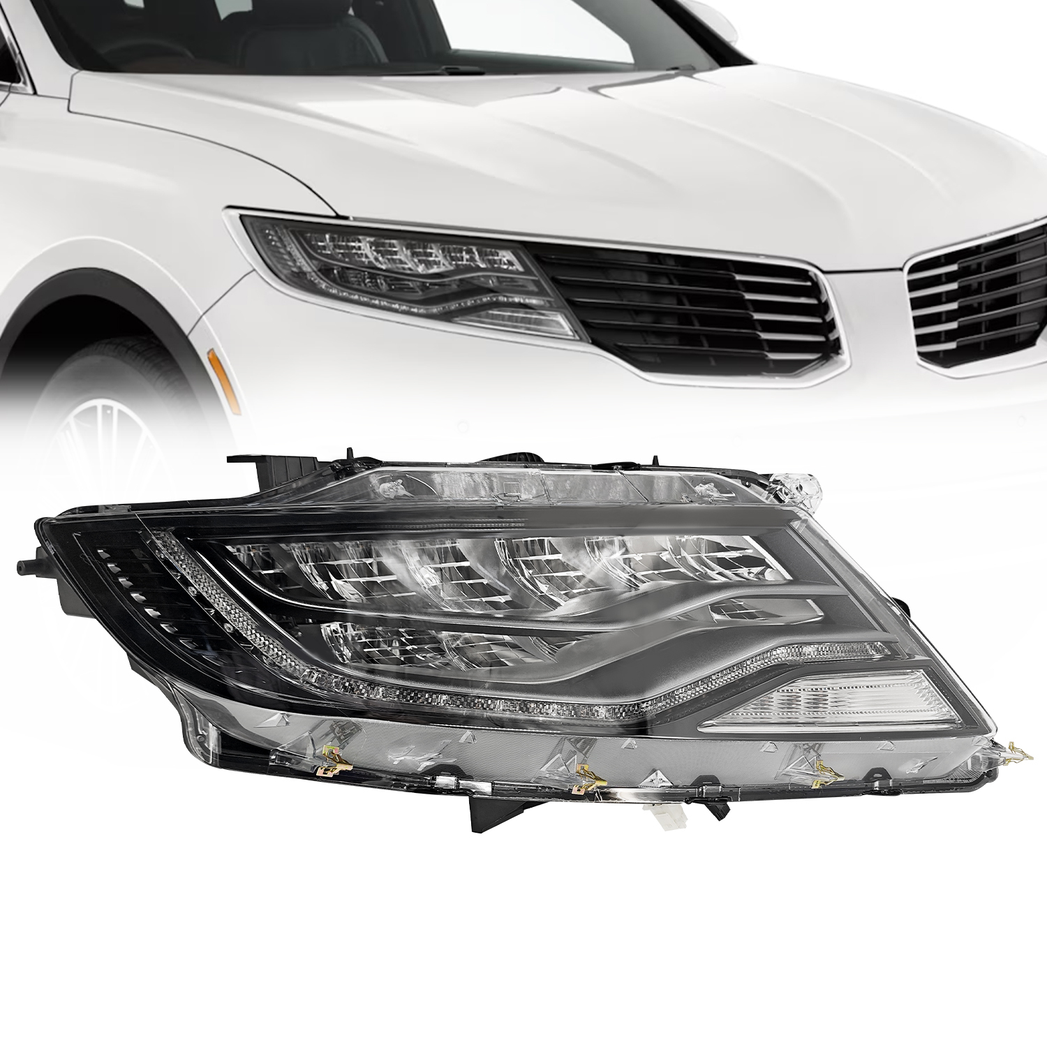 Full LED Headlight w/AFS Compatible with Lincoln MKX 2.7L 3.7L 2016-2018 - Right Passenger Side