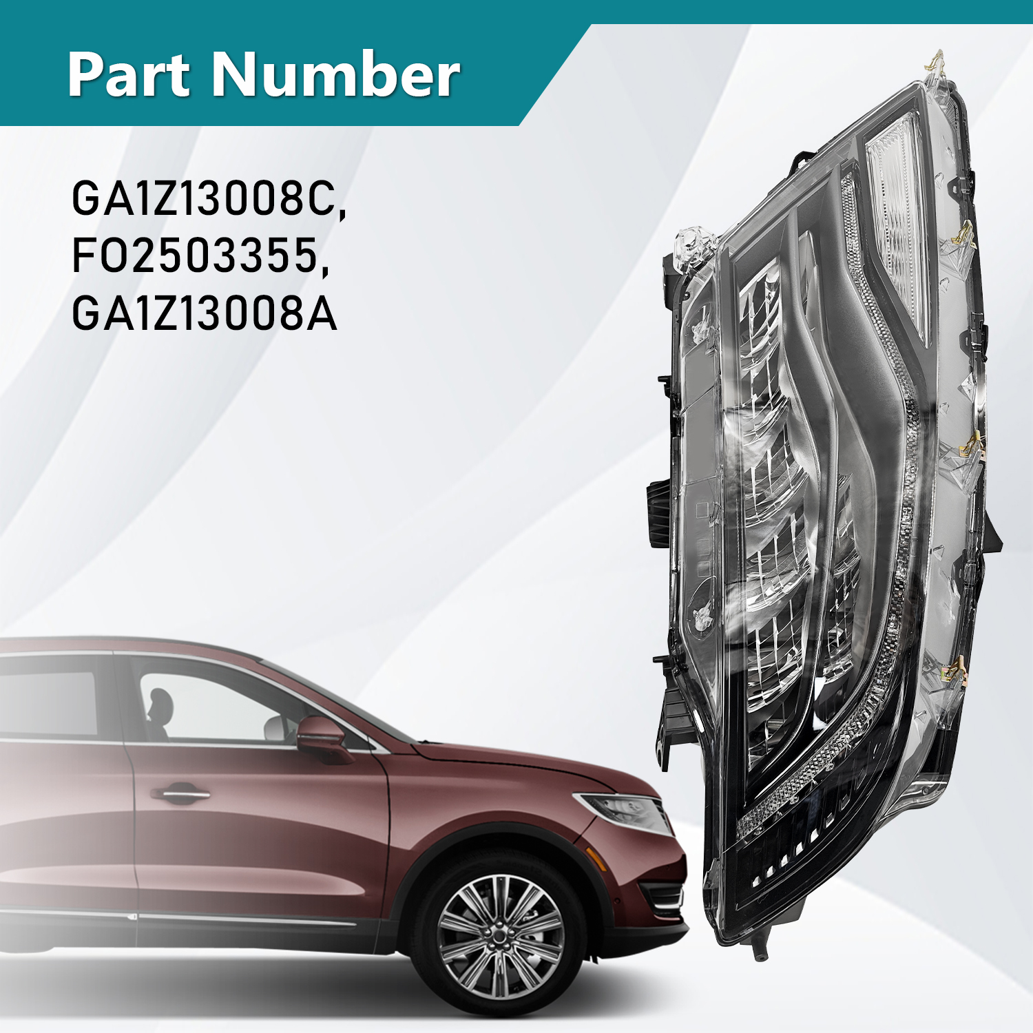 Full LED Headlight w/AFS Compatible with Lincoln MKX 2.7L 3.7L 2016-2018 - Right Passenger Side