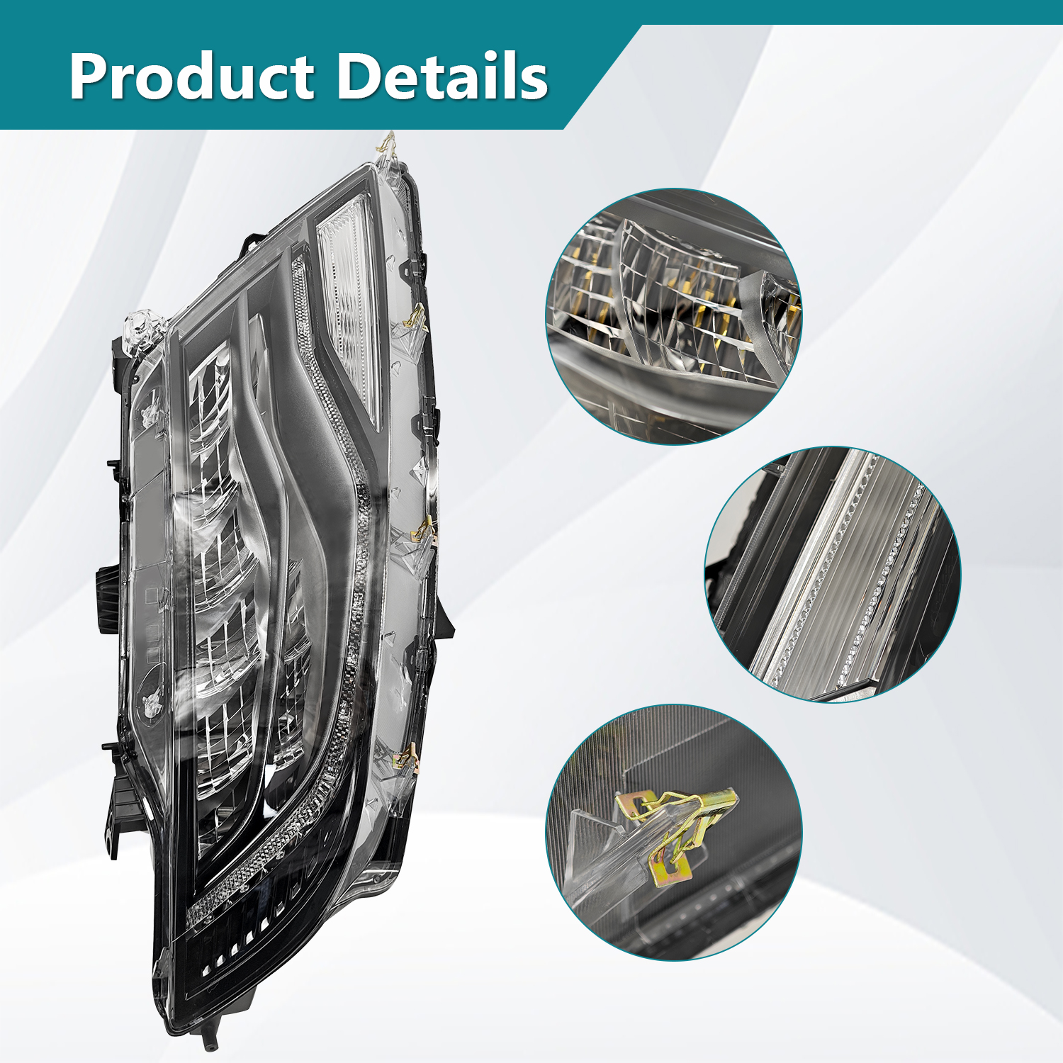 Full LED Headlight w/AFS Compatible with Lincoln MKX 2.7L 3.7L 2016-2018 - Right Passenger Side