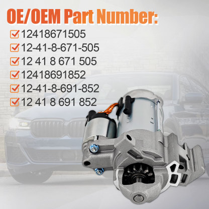 Starter Motor Compatible With 2020-2024 BMW 540i 740i 840i M2 M3 M4 X3 X4 X5 X6 X7 Z4 3.0L