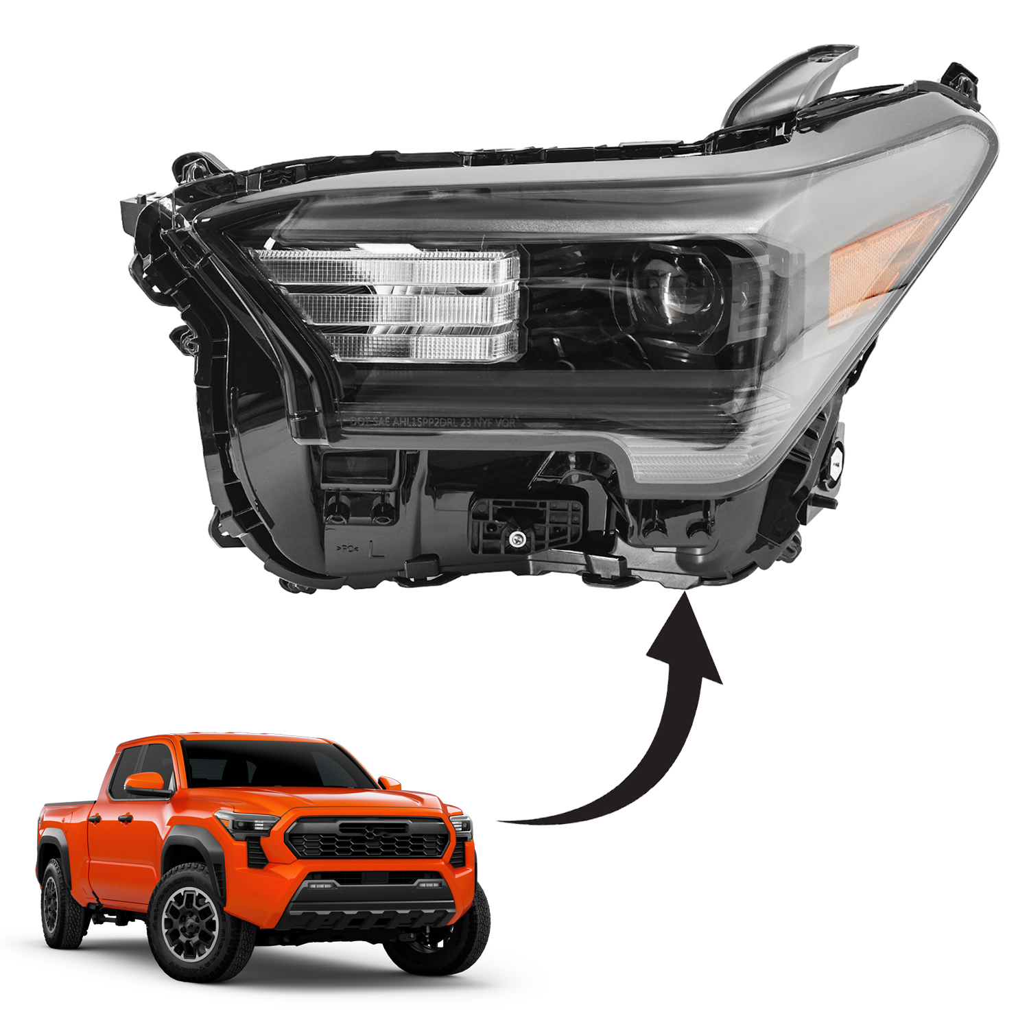 Left Driver Side Led Lamp Headlight Assembly For 2024-2025 Toyota Tacoma TRD
