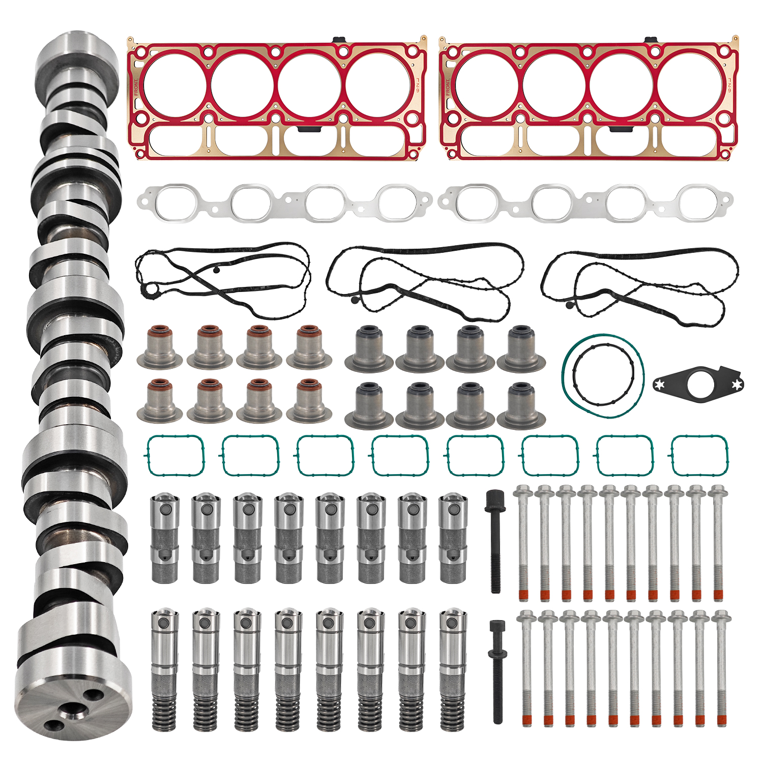 6.2L Camshaft Lifter Kit w/Head Gasket Set Fits for Chevy 6.2L 2014-2020, Fits for GMC 2014-2020