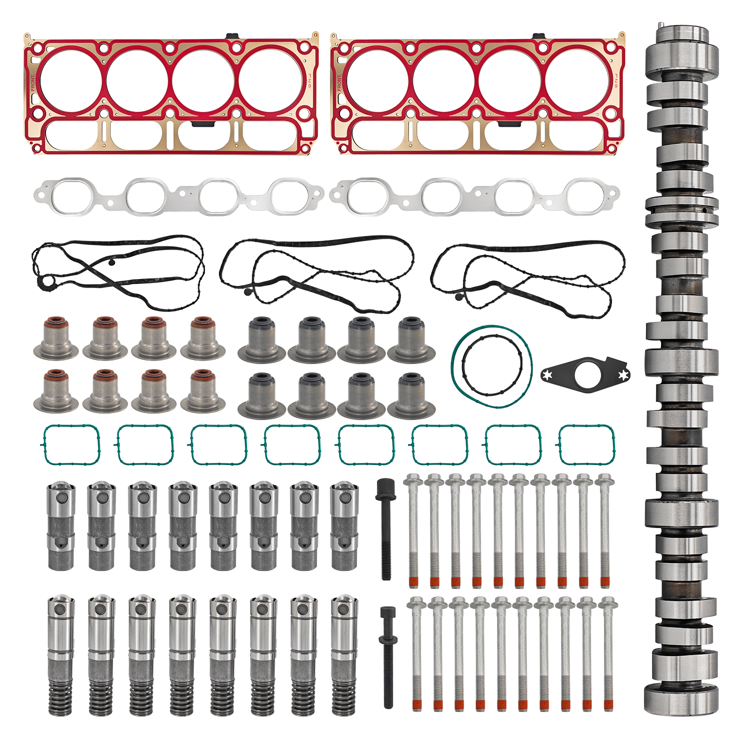 6.2L Camshaft Lifter Kit w/Head Gasket Set Fits for Chevy 6.2L 2014-2020, Fits for GMC 2014-2020