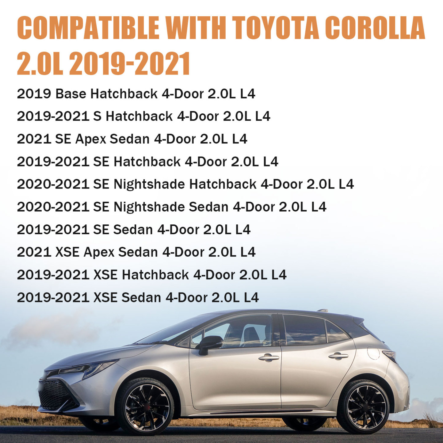 Engine Motor Mount & Transmission Mount Set Compatible with Toyota Corolla 2.0 L L4 CVT 2019-2021