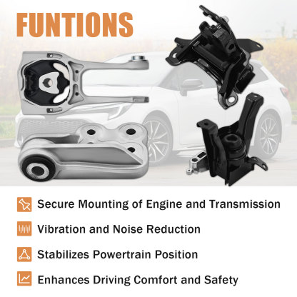 Engine Motor Mount & Transmission Mount Set Compatible with Toyota Corolla 2.0 L L4 CVT 2019-2021