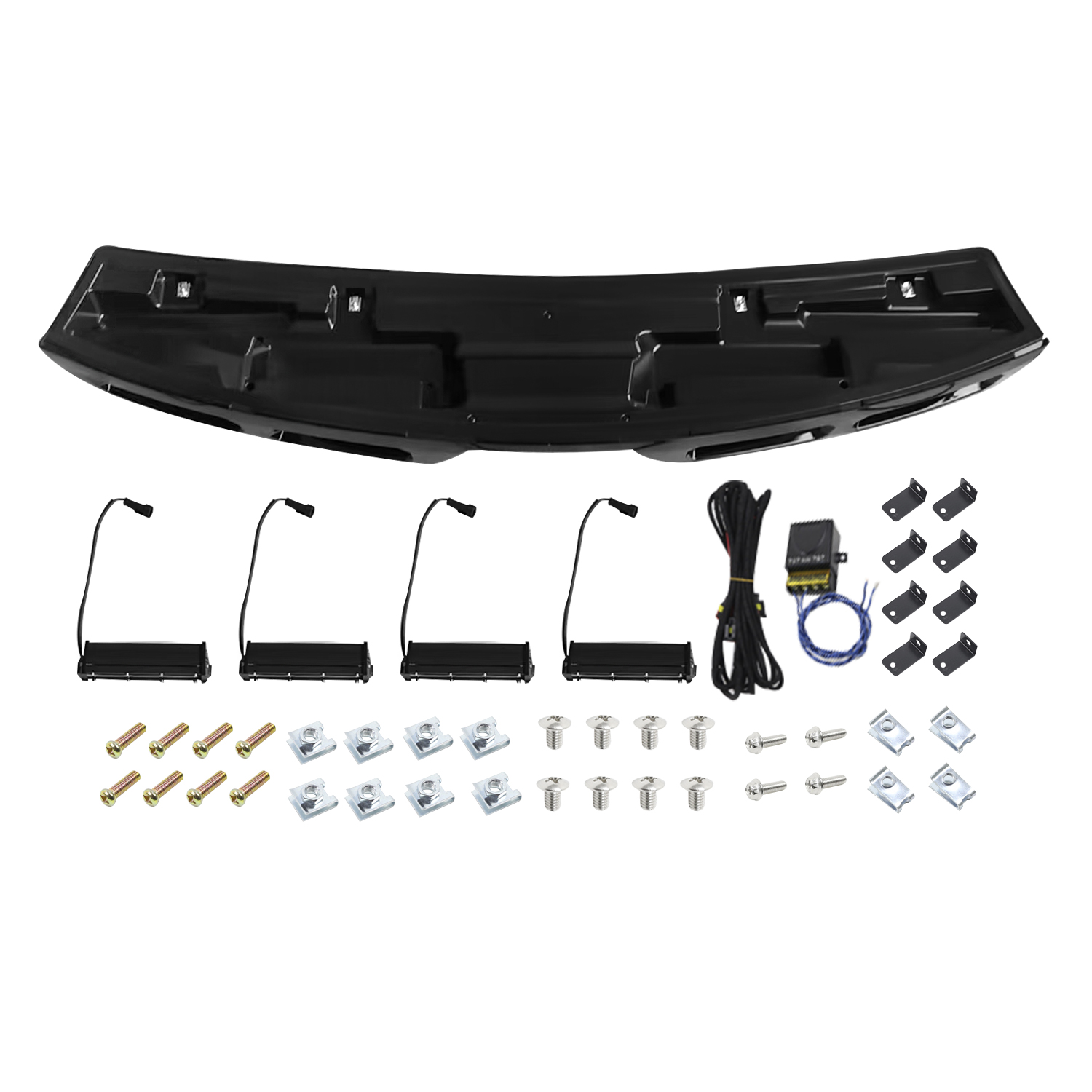 Roof Top Light Bar with 4 LED DRL Lamps for Land Rover Defender 90 110 130 2020-2025 Gloss Black Exterior Accessories