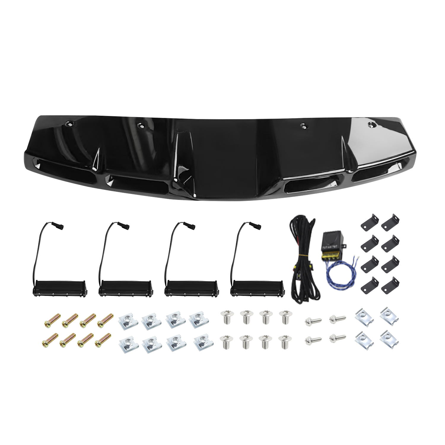 Roof Top Light Bar with 4 LED DRL Lamps for Land Rover Defender 90 110 130 2020-2025 Gloss Black Exterior Accessories