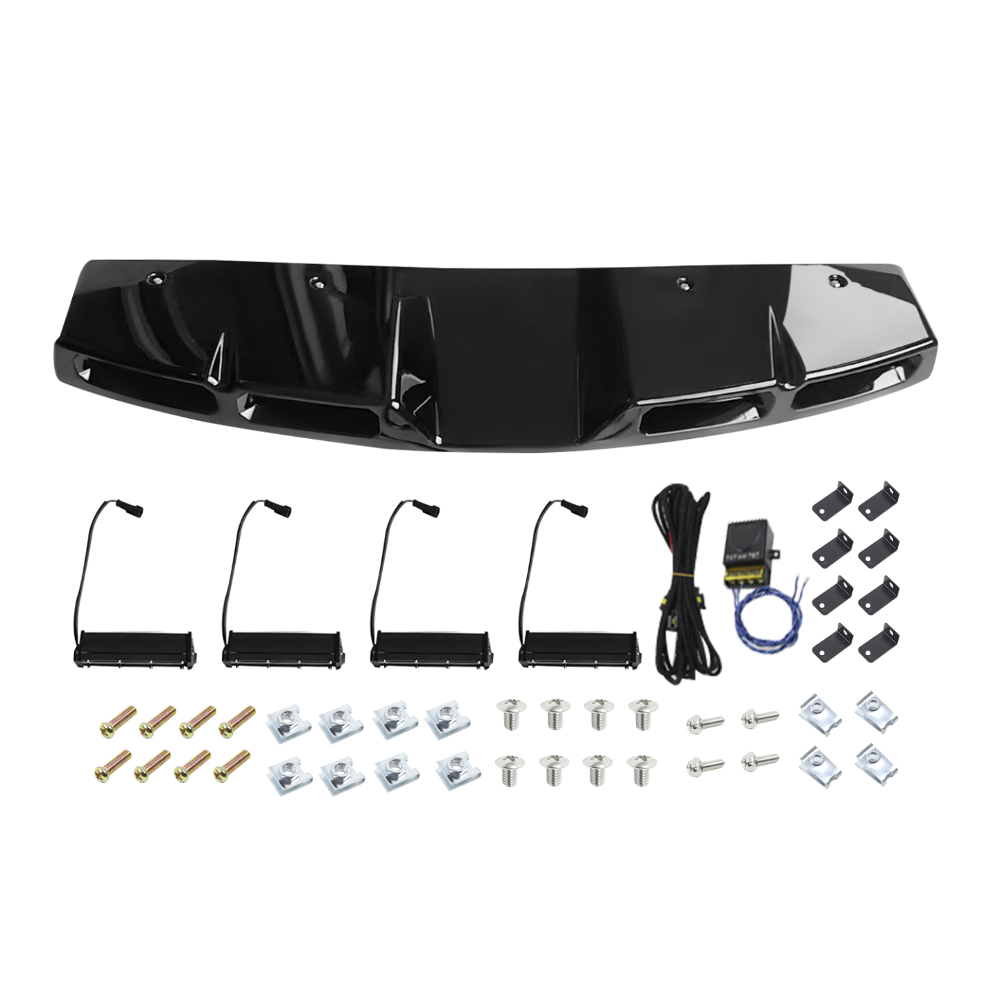 Roof Top Light Bar with 4 LED DRL Lamps for Land Rover Defender 90 110 130 2020-2025 Gloss Black Exterior Accessories