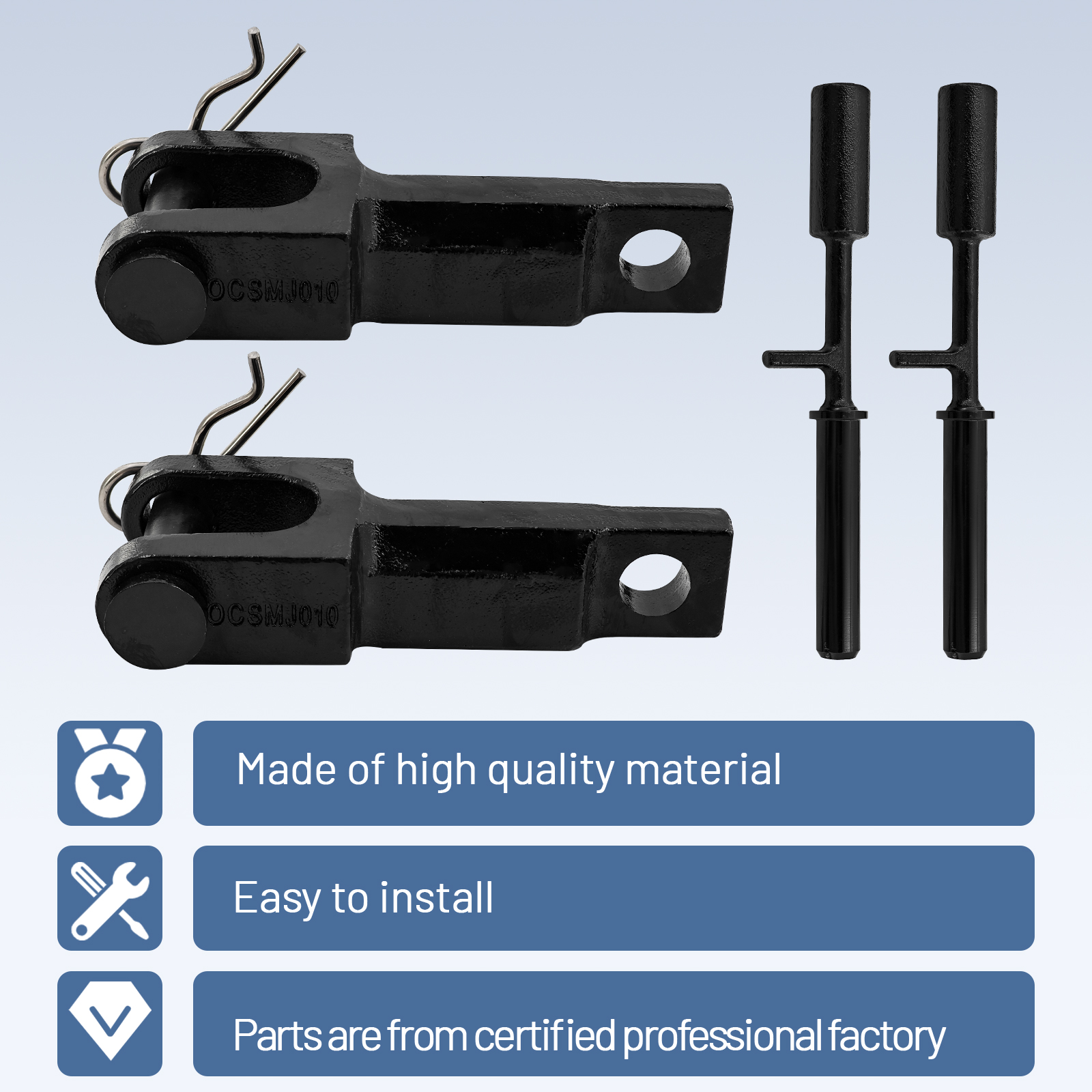 Full Set Rev A Tow Hooks Tow Pin Kit (2 PCS) Fits for Peterbilt for Kenworth A65-6008 A65-6000 14264AA 