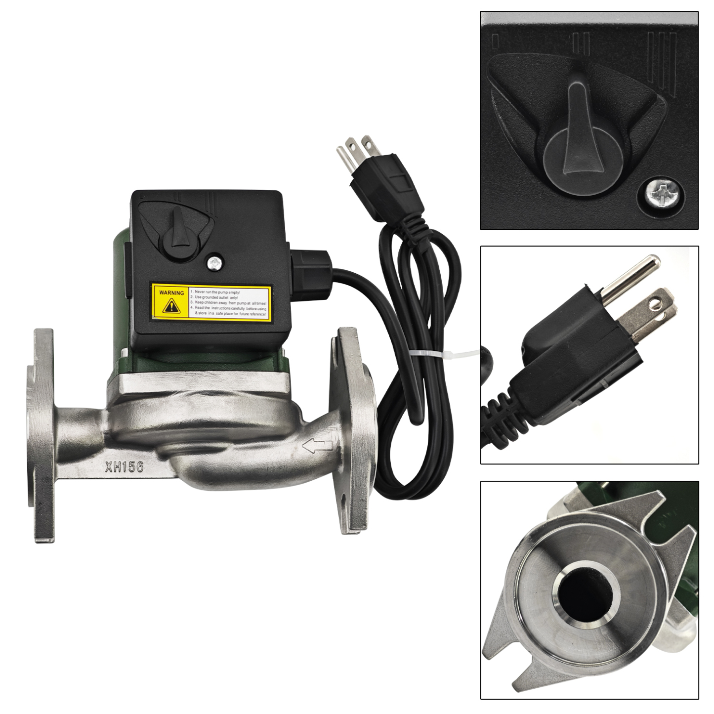 009-SF5 Water Circulating Pump Replacement for Taco 009-SF5 High Velocity Cartridge Circulator Pump with 1" Flanged 1/8 HP 115V 3250RPM 10GPM 150psi Circulator Pump