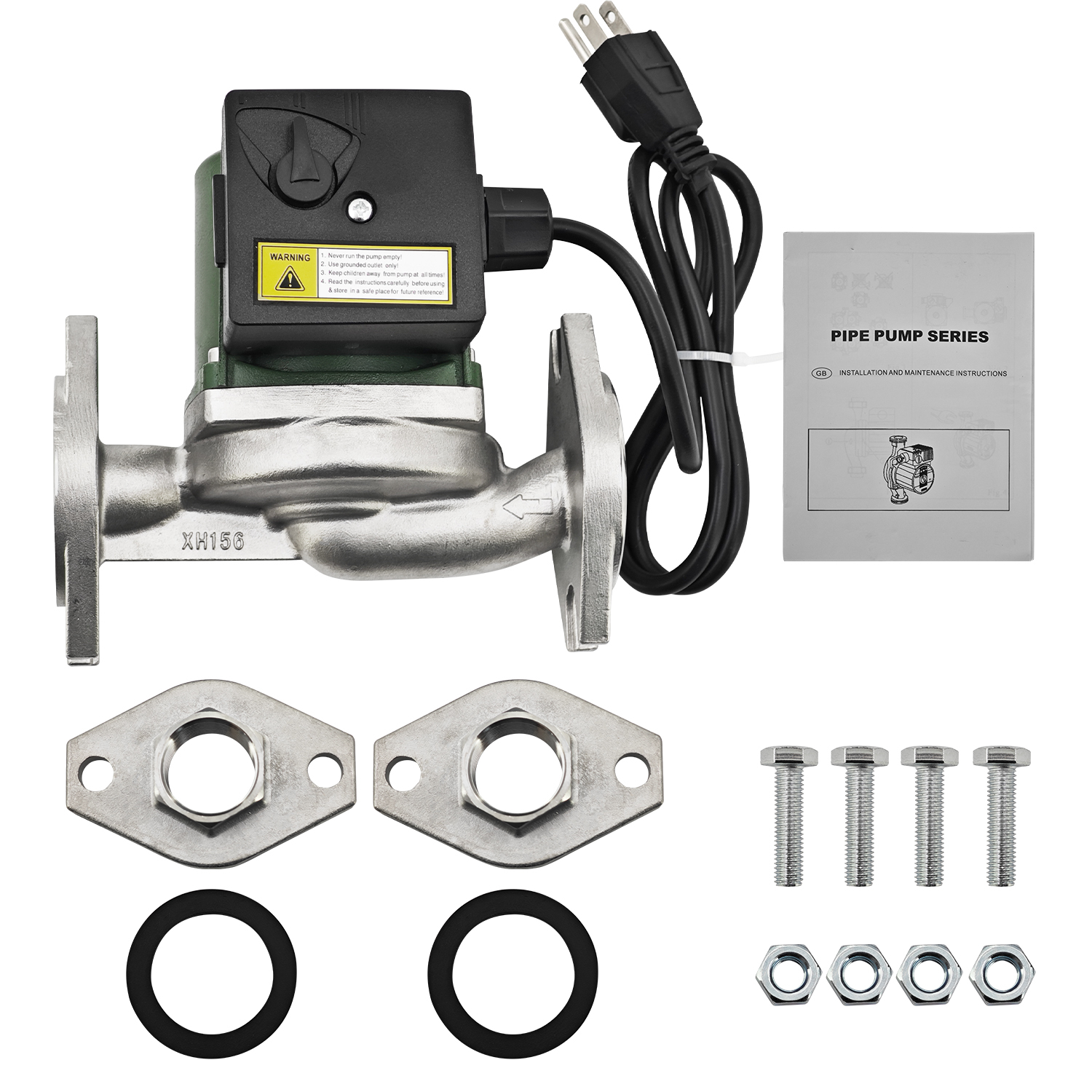 009-SF5 Water Circulating Pump Replacement for Taco 009-SF5 High Velocity Cartridge Circulator Pump with 1" Flanged 1/8 HP 115V 3250RPM 10GPM 150psi Circulator Pump