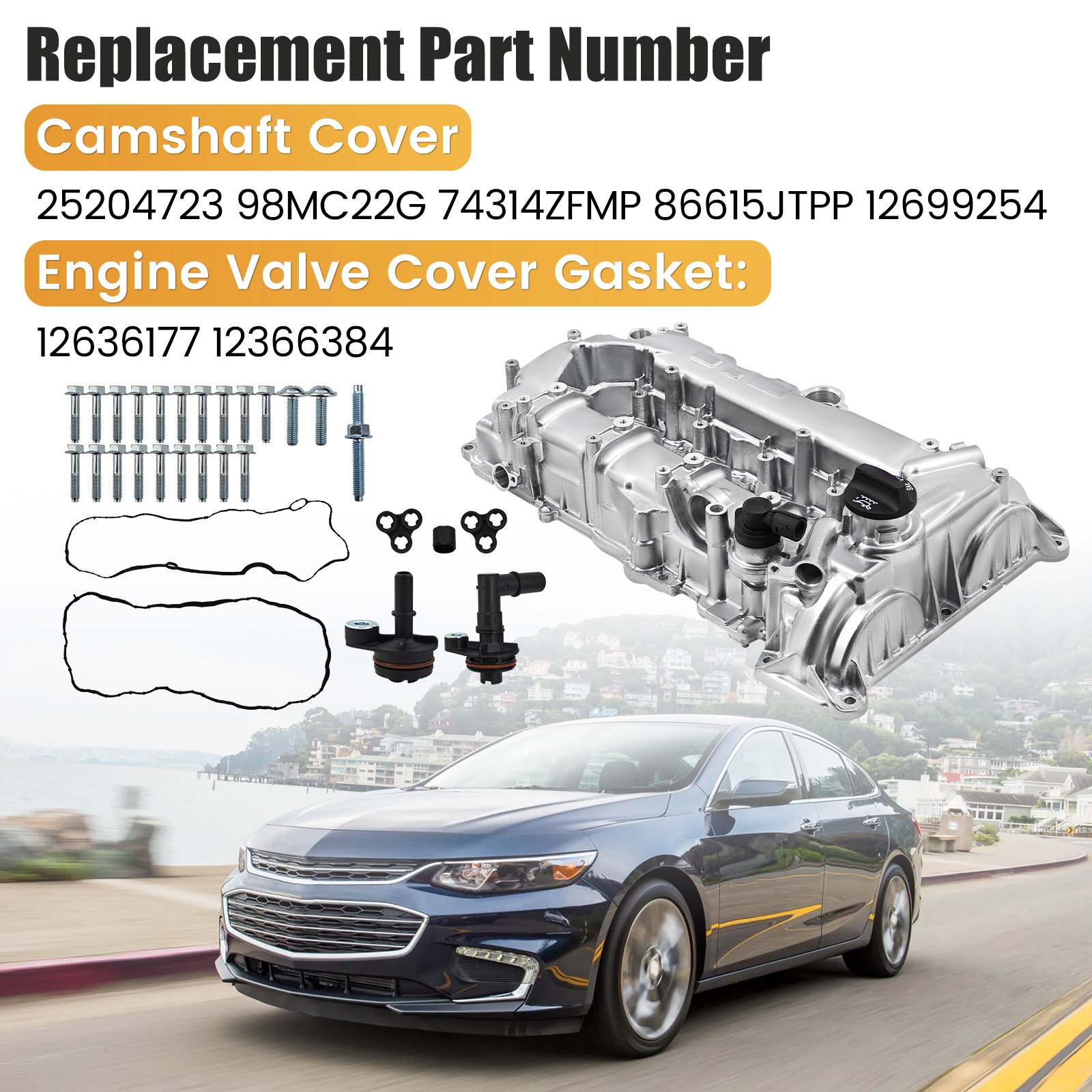 Engine Valve Cover Kit w/Gasket Fits for Chevy Malibu Cruze Trax for Buick Encore 2016-2022 1.4L 1.5L