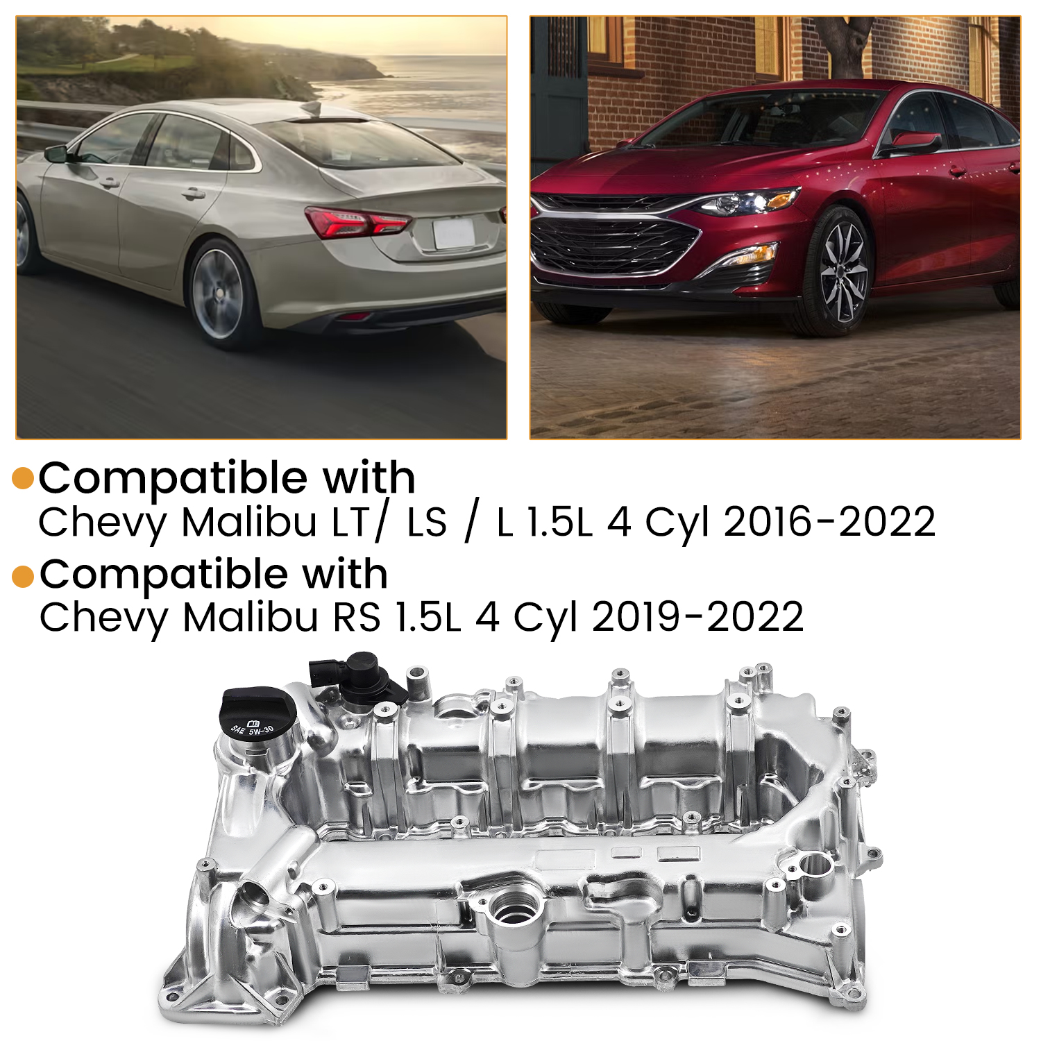 Engine Valve Cover Kit w/Gasket Fits for Chevy Malibu Cruze Trax for Buick Encore 2016-2022 1.4L 1.5L