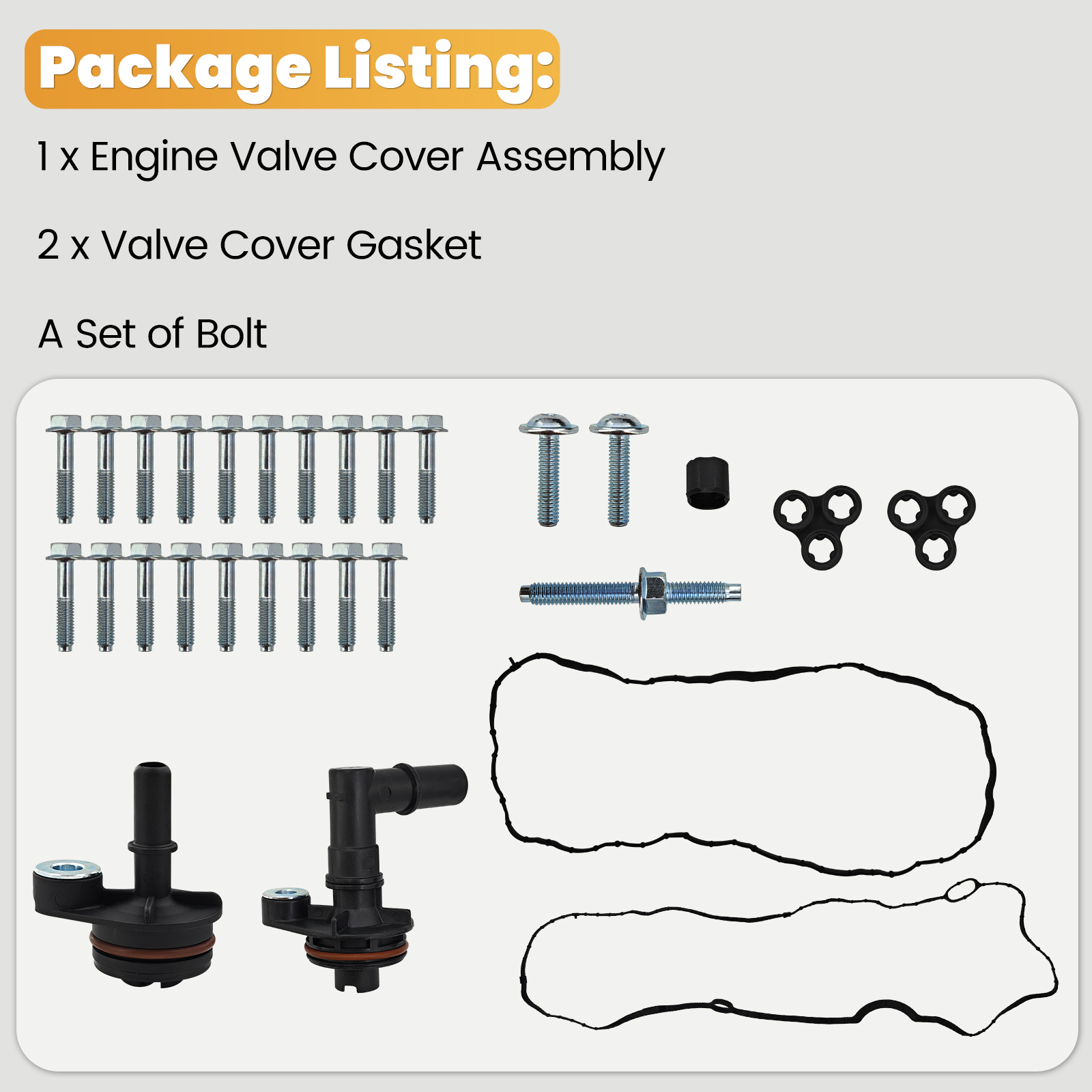 Engine Valve Cover Kit w/Gasket Fits for Chevy Malibu Cruze Trax for Buick Encore 2016-2022 1.4L 1.5L