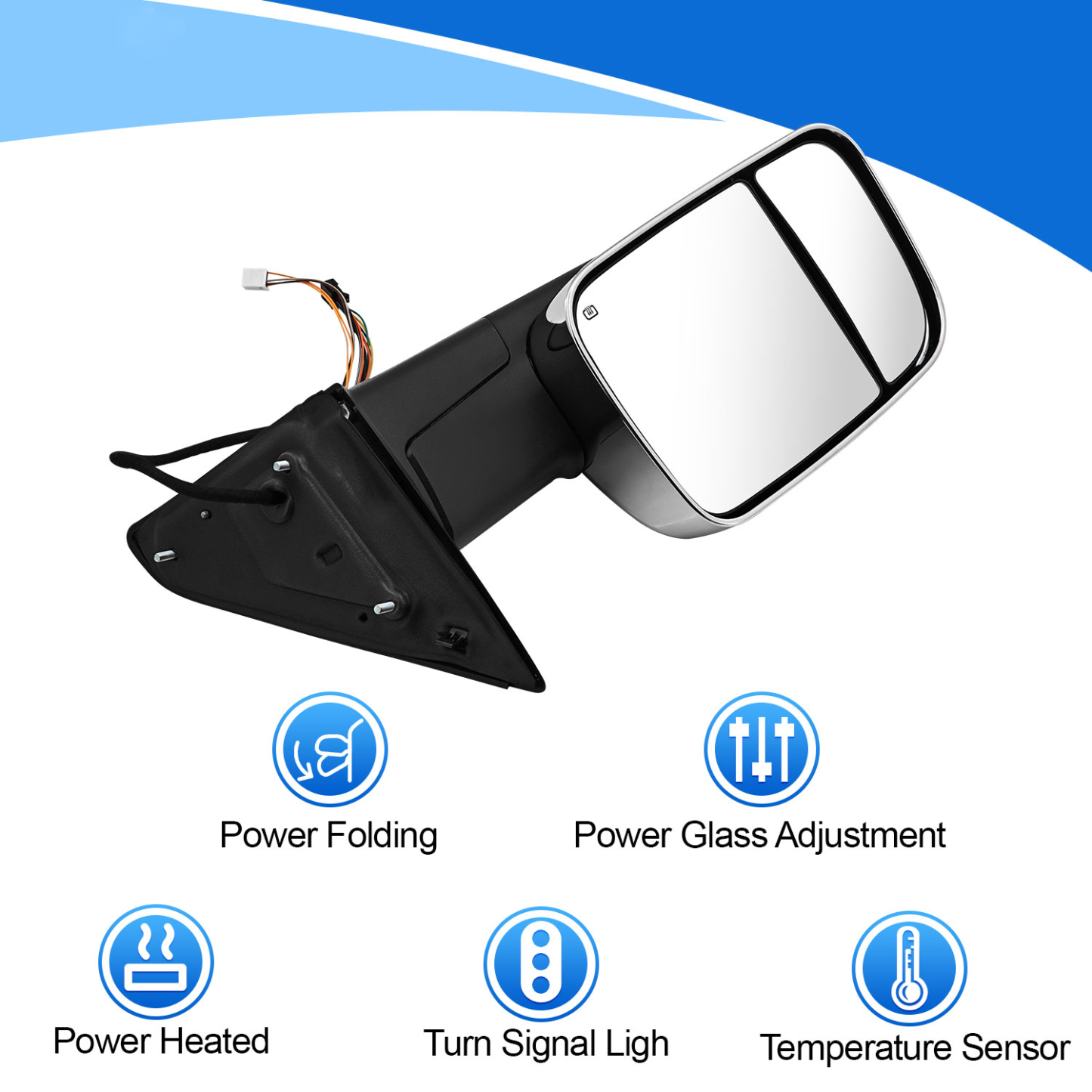 Right Passenger Side Towing Mirror fits for 2013-2018 Ram 1500 2500 3500