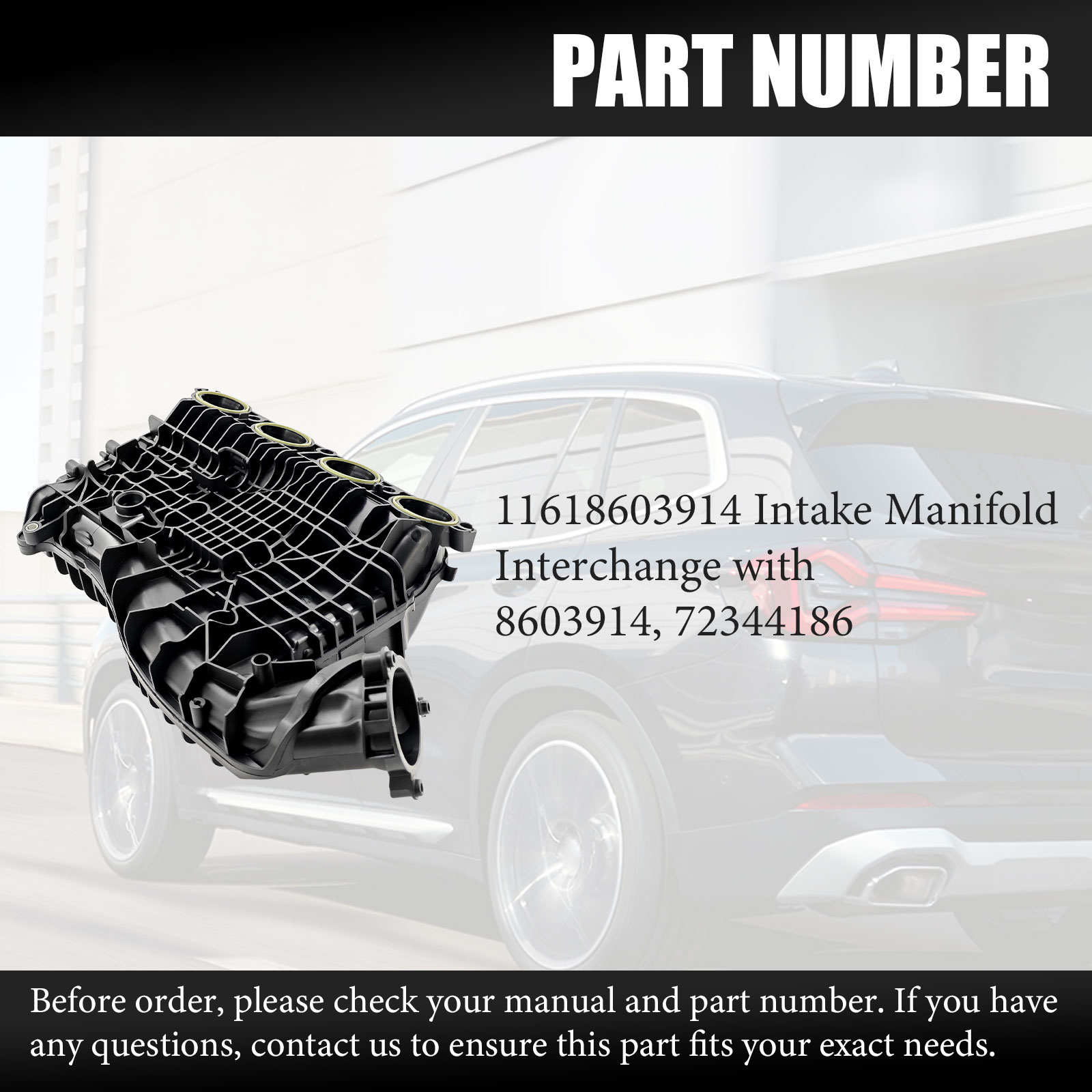 Intake Manifold Suction Bridge for BMW F22 F30 F32 F33 F36 G01 G02 G30 230i 320i 330i 430i 530i 540i 330e 530e X3 X4
