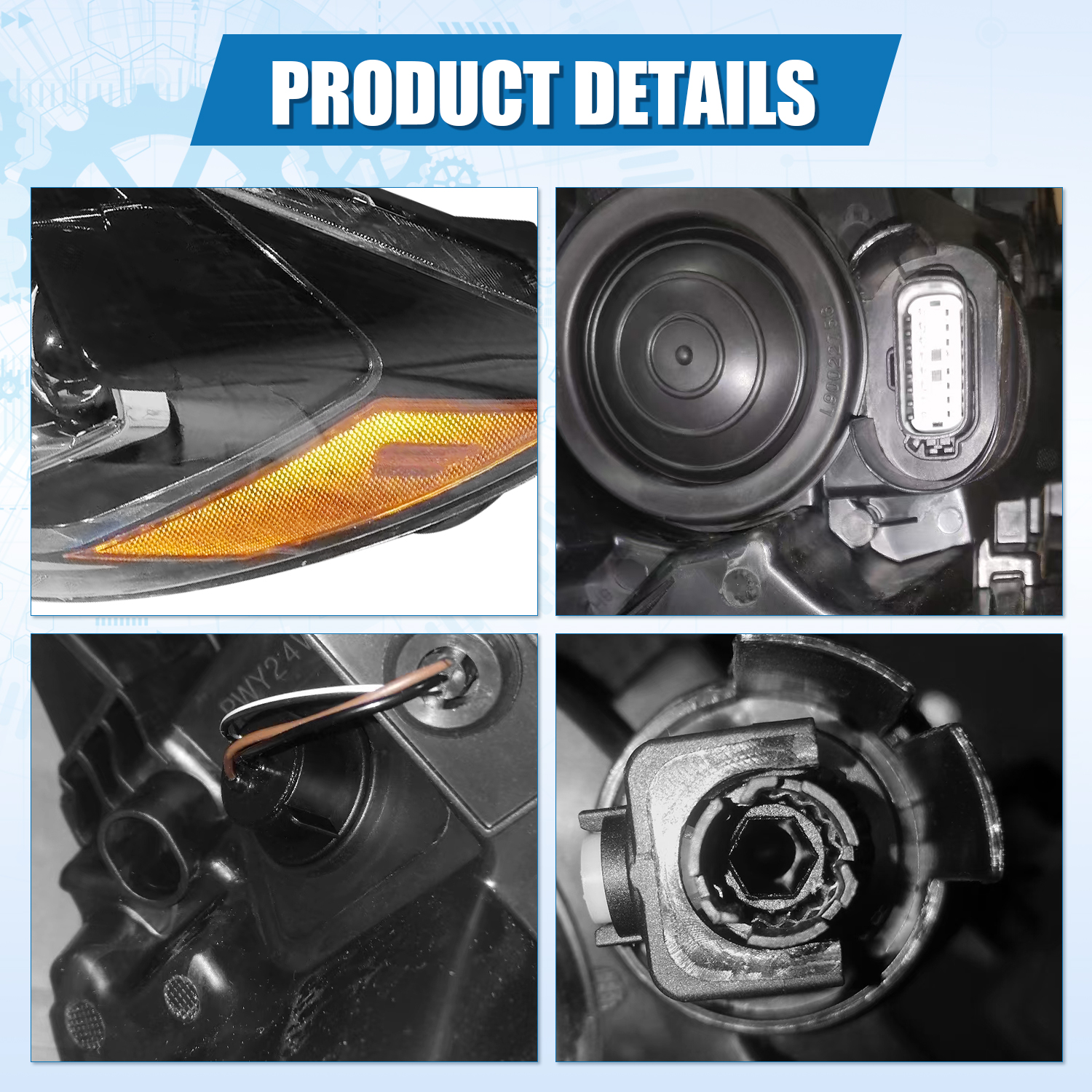 Left Driver Side Headlight for 2020-2022 Ford Escape S Halogen with Bulb Replace# FO2502395 LJ6Z13008B