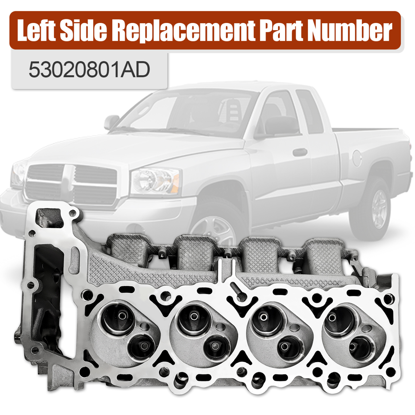 Left Driver Side Cylinder Head Assembly Fit for 2000-2007 4.7L Dodge/Chrysler/Jeep #53020801AD