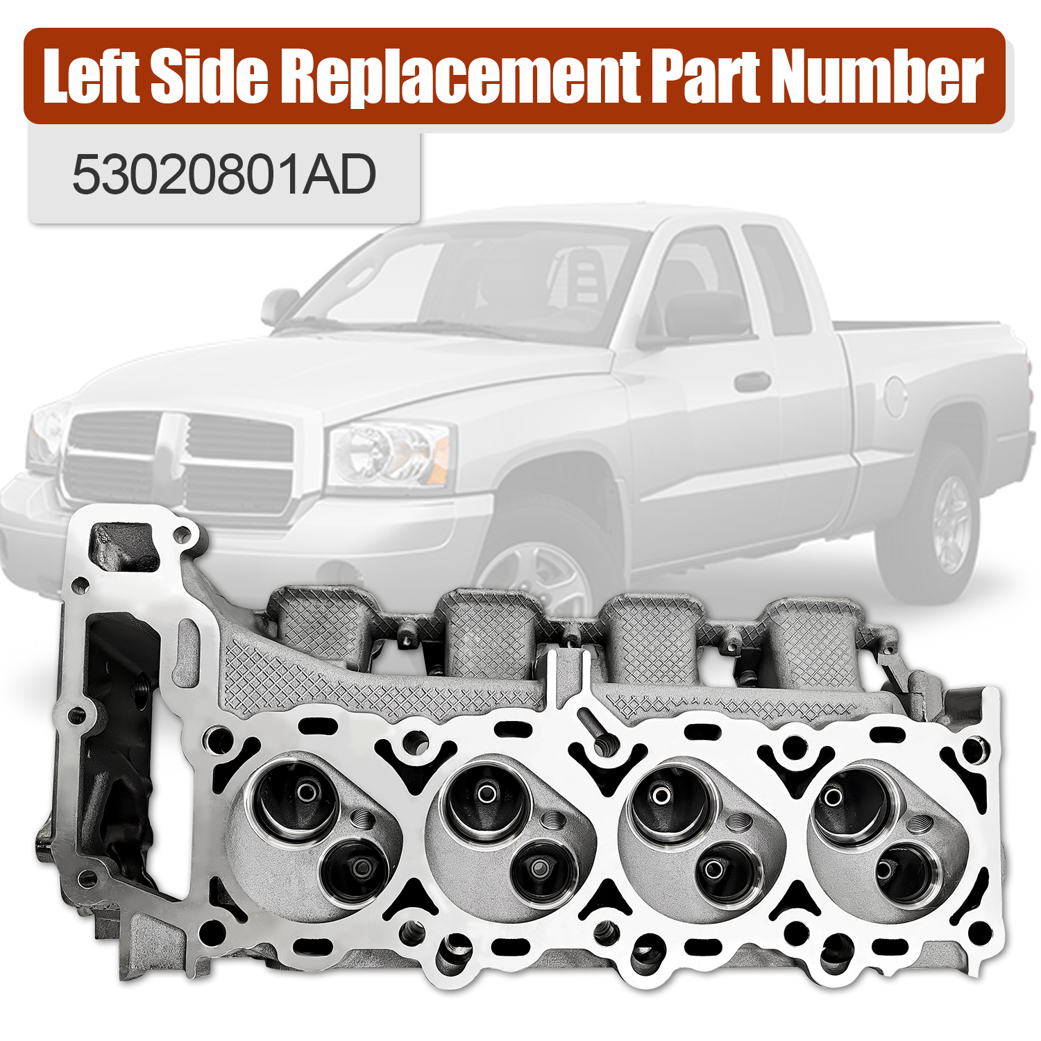 Left Driver Side Cylinder Head Assembly Fit for 2000-2007 4.7L Dodge/Chrysler/Jeep #53020801AD