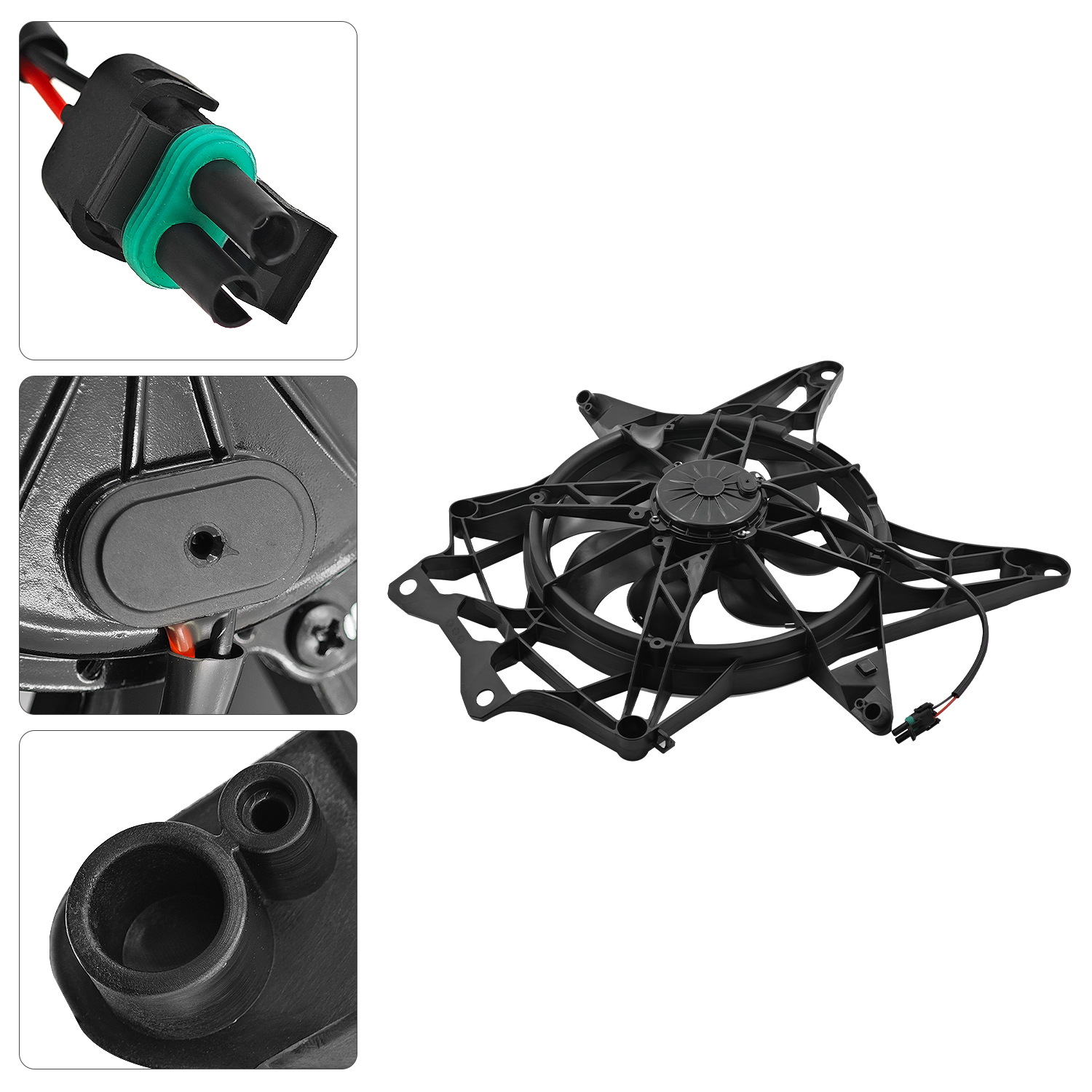 12v Cooling Radiator Fan Assembly Compatible with Can-Am 2017-2025 Maverick X3 #709200588 