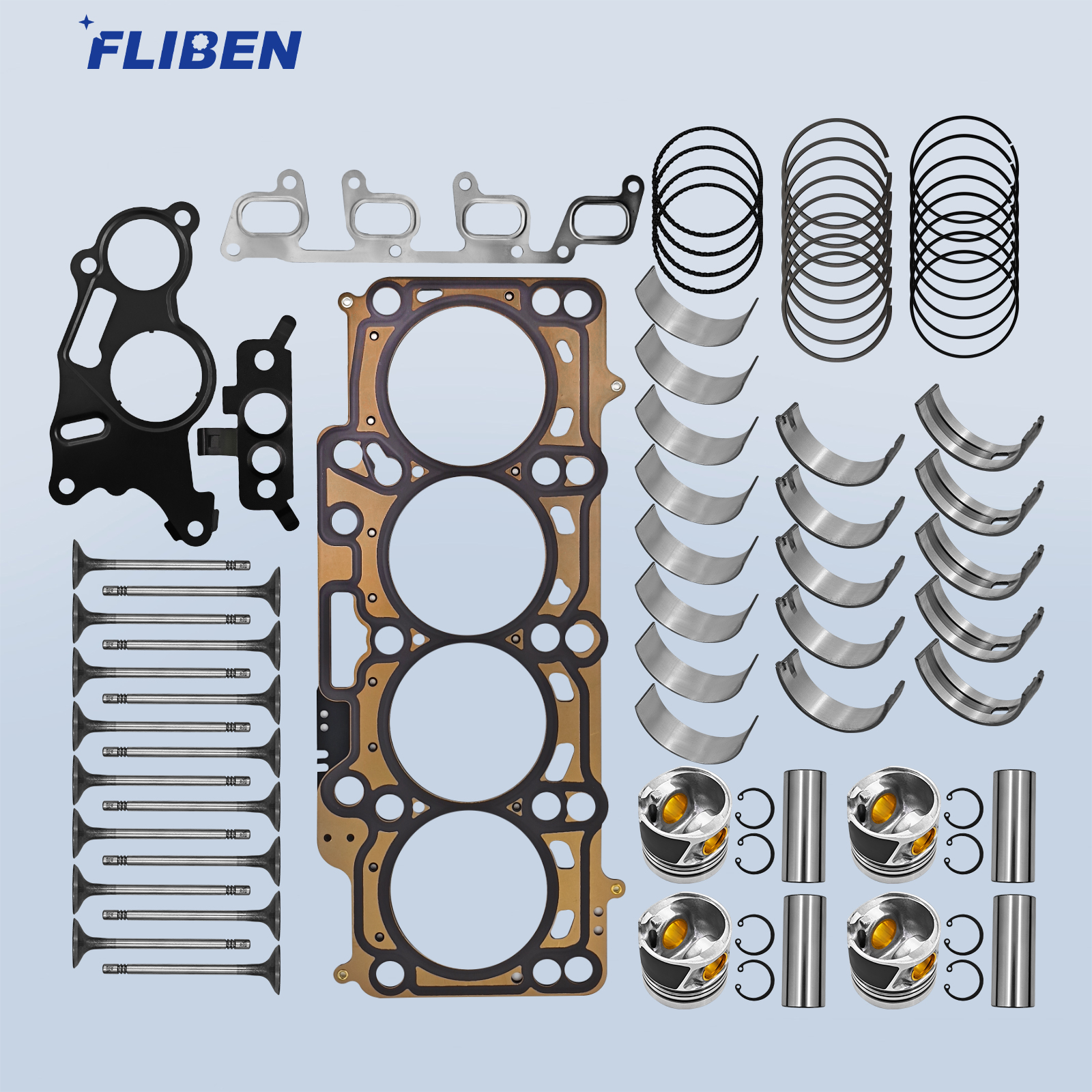 2.0TDI Engine Rebuild Gaskets Piston Bearing Timing Kit for For VW Amarok Jetta Audi A4 A5 A6 Q5 2.0
