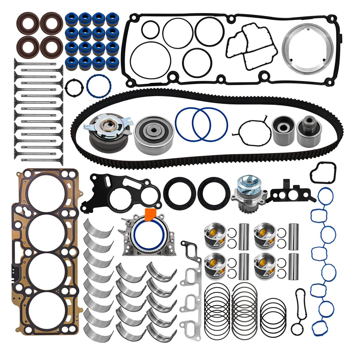 2.0TDI Engine Rebuild Gaskets Piston Bearing Timing Kit for For VW Amarok Jetta Audi A4 A5 A6 Q5 2.0