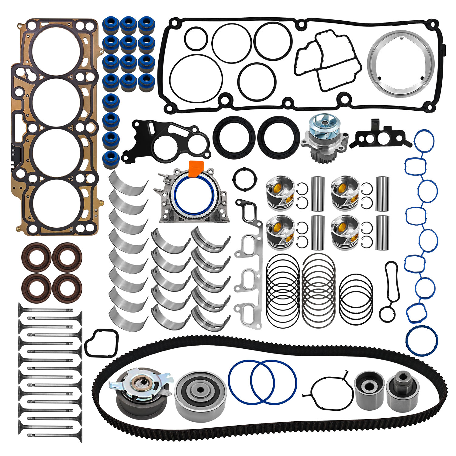 2.0TDI Engine Rebuild Gaskets Piston Bearing Timing Kit for For VW Amarok Jetta Audi A4 A5 A6 Q5 2.0