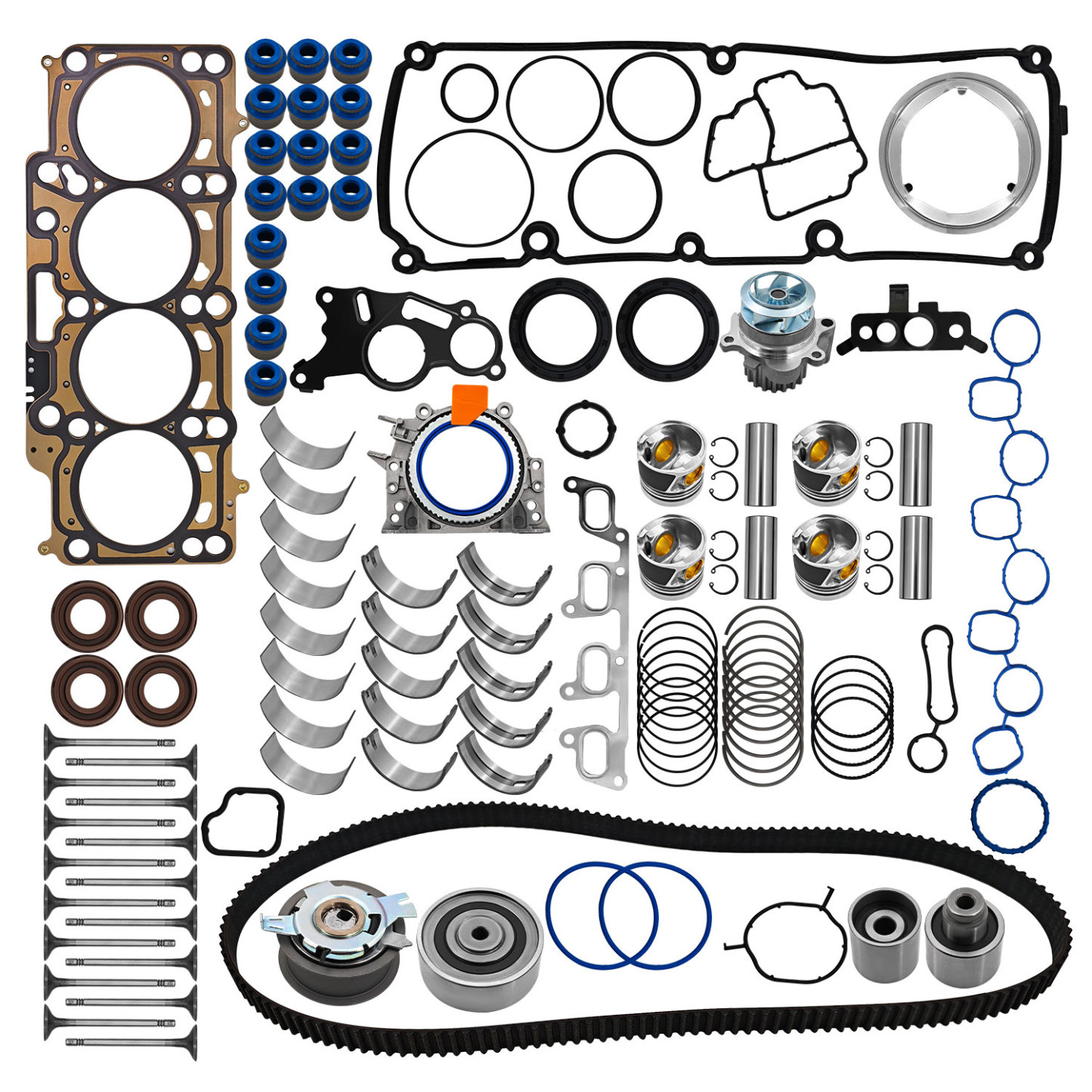 2.0TDI Engine Rebuild Gaskets Piston Bearing Timing Kit for For VW Amarok Jetta Audi A4 A5 A6 Q5 2.0
