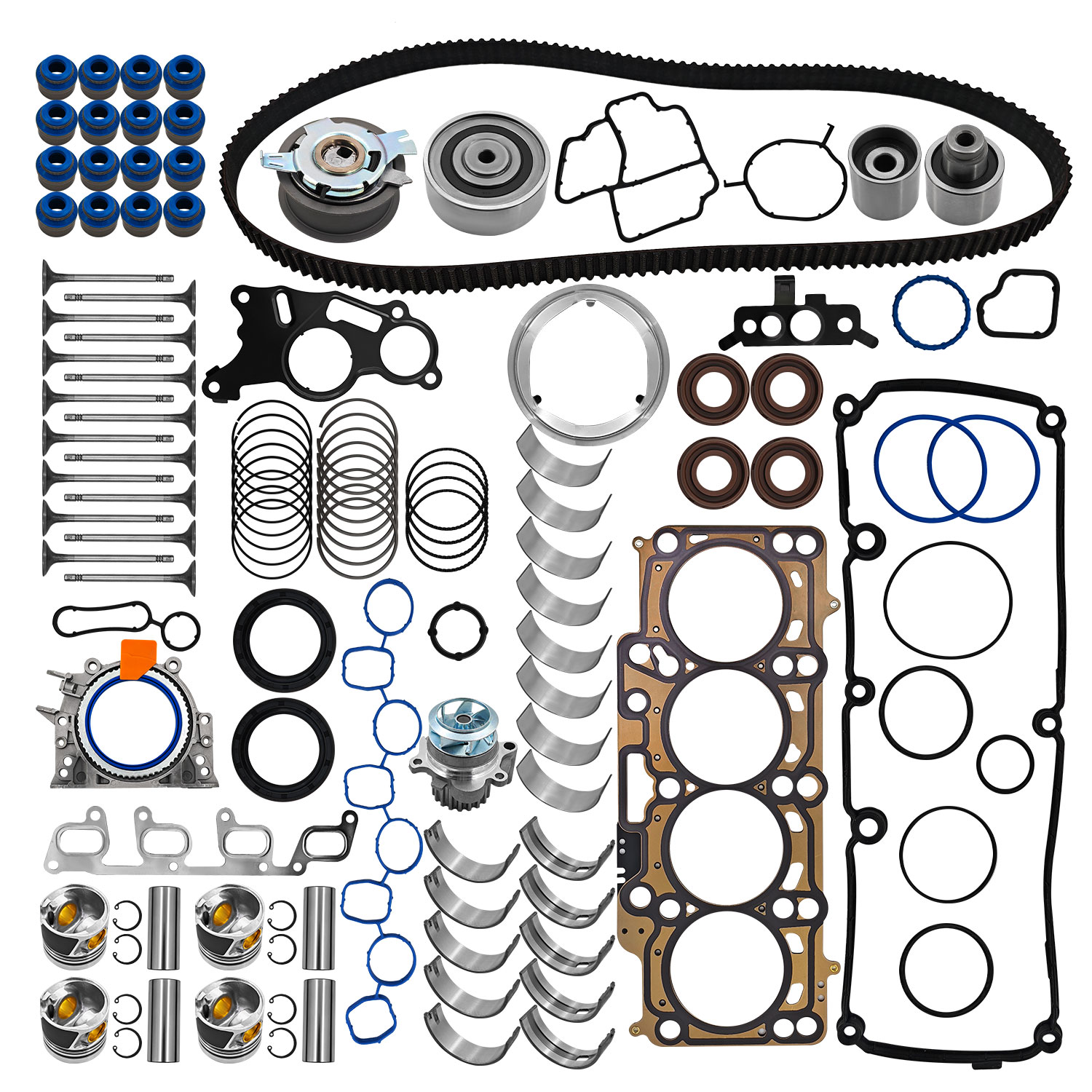 2.0TDI Engine Rebuild Gaskets Piston Bearing Timing Kit for For VW Amarok Jetta Audi A4 A5 A6 Q5 2.0