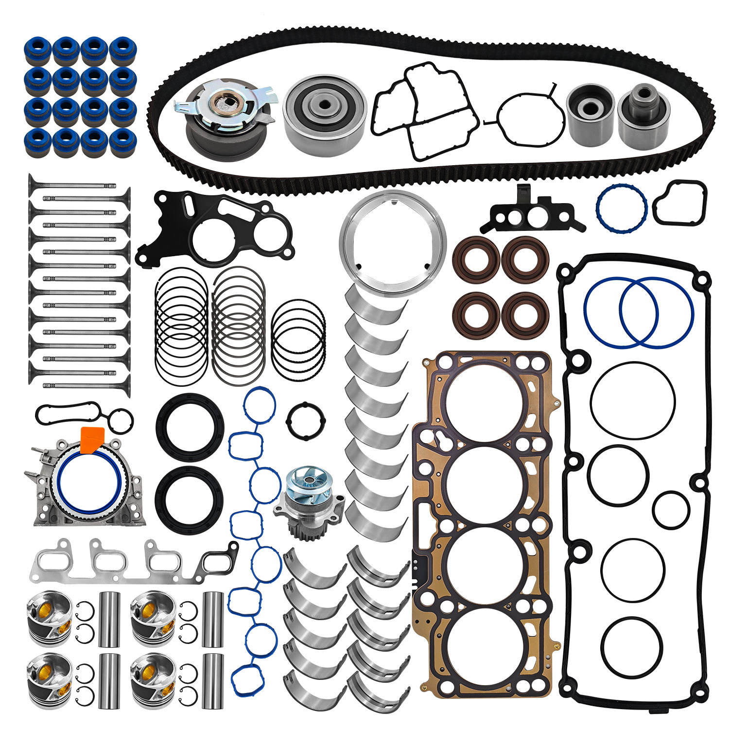 2.0TDI Engine Rebuild Gaskets Piston Bearing Timing Kit for For VW Amarok Jetta Audi A4 A5 A6 Q5 2.0