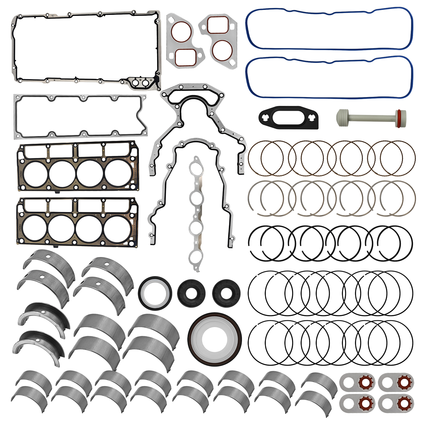 Engine Rebuild Re-Ring Bearings Kit for GM Chevy GMC Gen III 1999-2017 4.8L 5.3L 6.0L