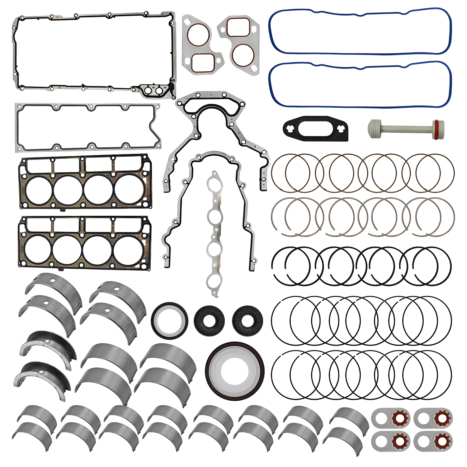 Engine Rebuild Re-Ring Bearings Kit for GM Chevy GMC Gen III 1999-2017 4.8L 5.3L 6.0L
