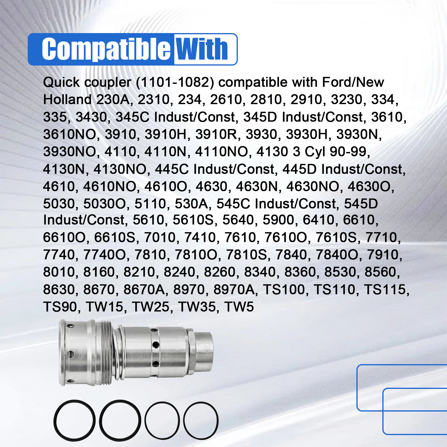Quick Coupler Compatible with Ford/New Holland 230A 2310 234 2610 2810 545D 5610 5610S 5640 5900 