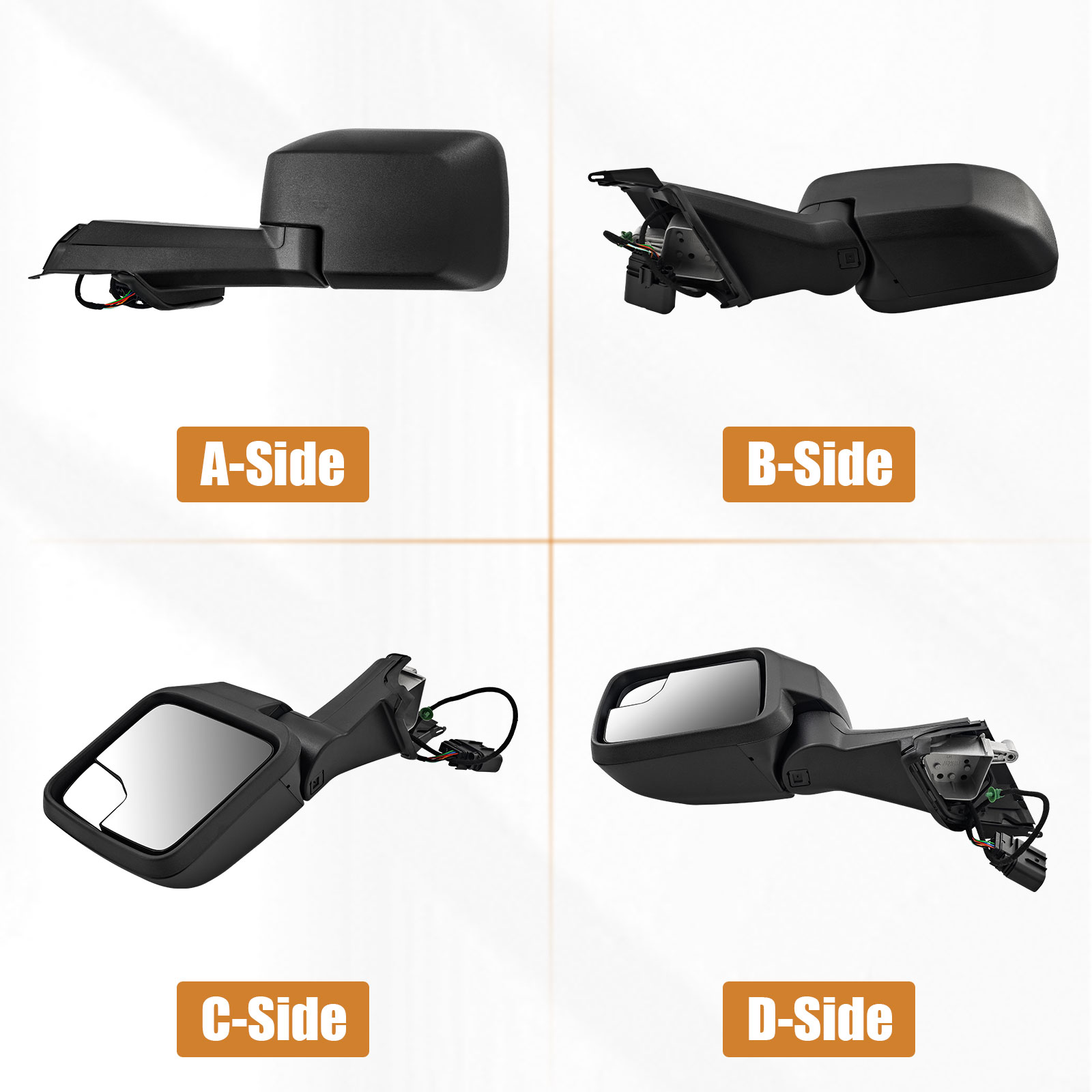 7-Pins Left Driver Side Mirror  for Ford Bronco 2021-2024 -Power Heated Manual Folding Blind Spot Glass w/Temp sensor 