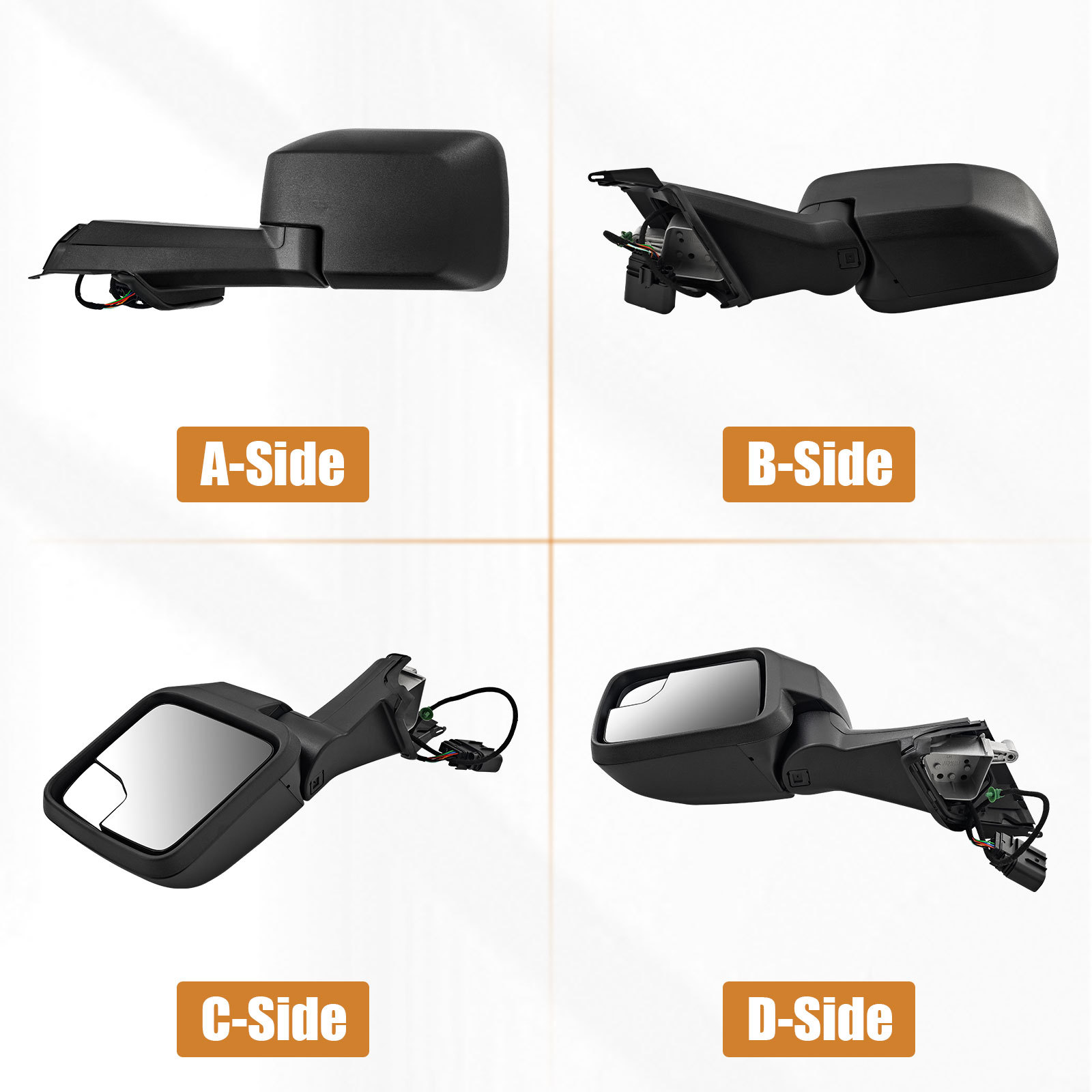 7-Pins Left Driver Side Mirror  for Ford Bronco 2021-2024 -Power Heated Manual Folding Blind Spot Glass w/Temp sensor 