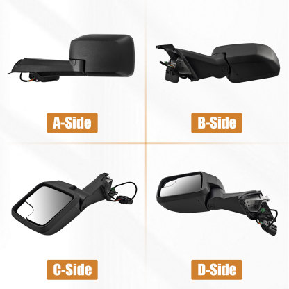 7-Pins Left Driver Side Mirror  for Ford Bronco 2021-2024 -Power Heated Manual Folding Blind Spot Glass w/Temp sensor 