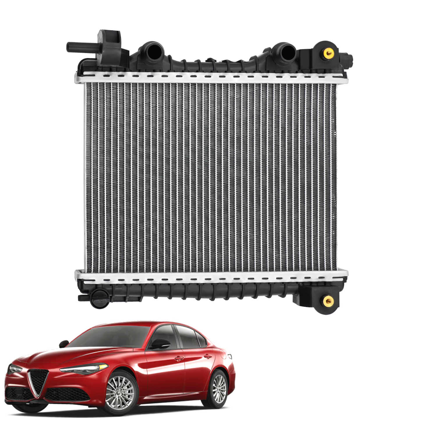 Right Radiator with Oil Cooler For Alfa Romeo Giulia Stelvio 2017-2024 2.0L 2.9L #50540153
